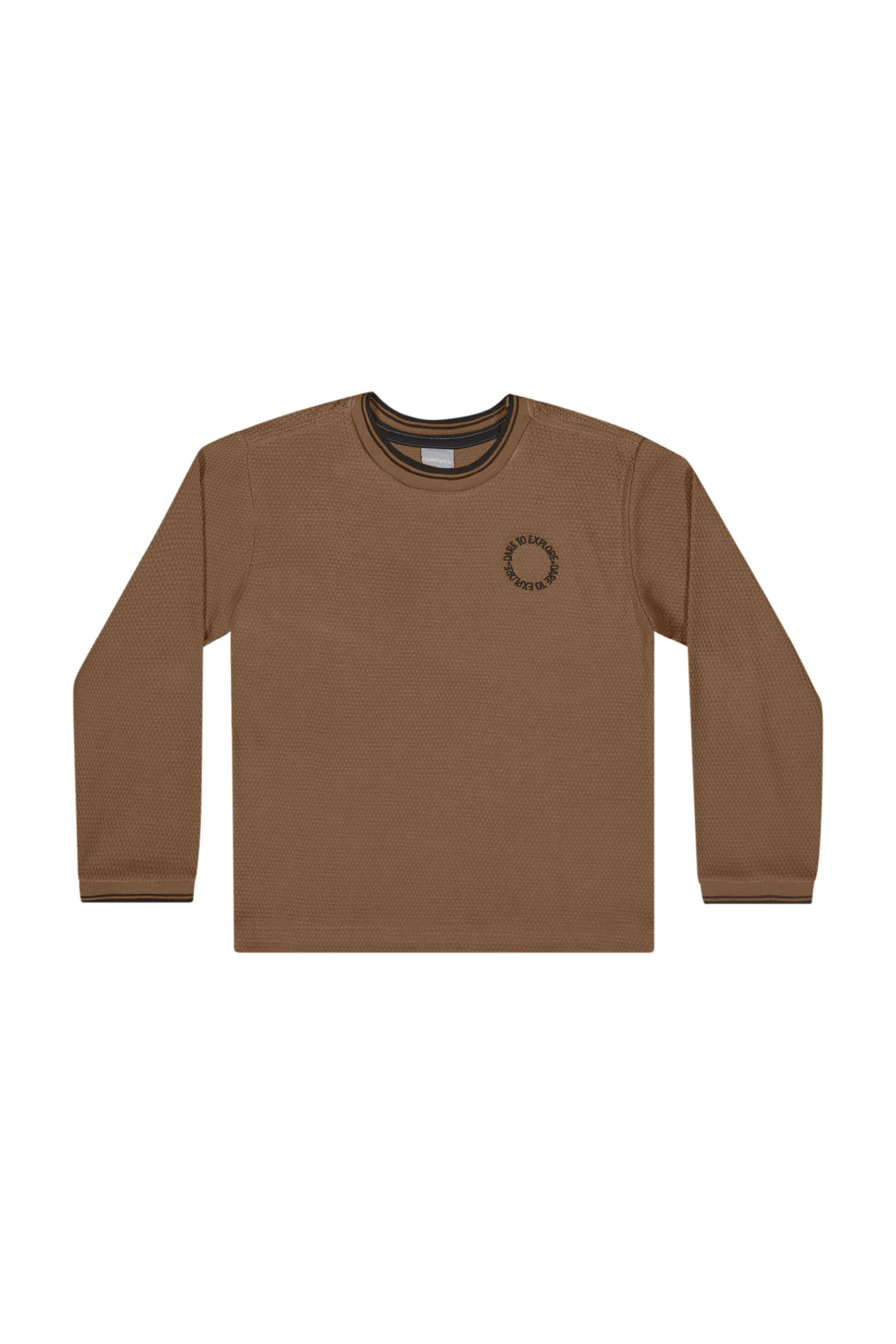Camiseta Manga Longa para Menino (Marrom) Quimby - Imagem 20