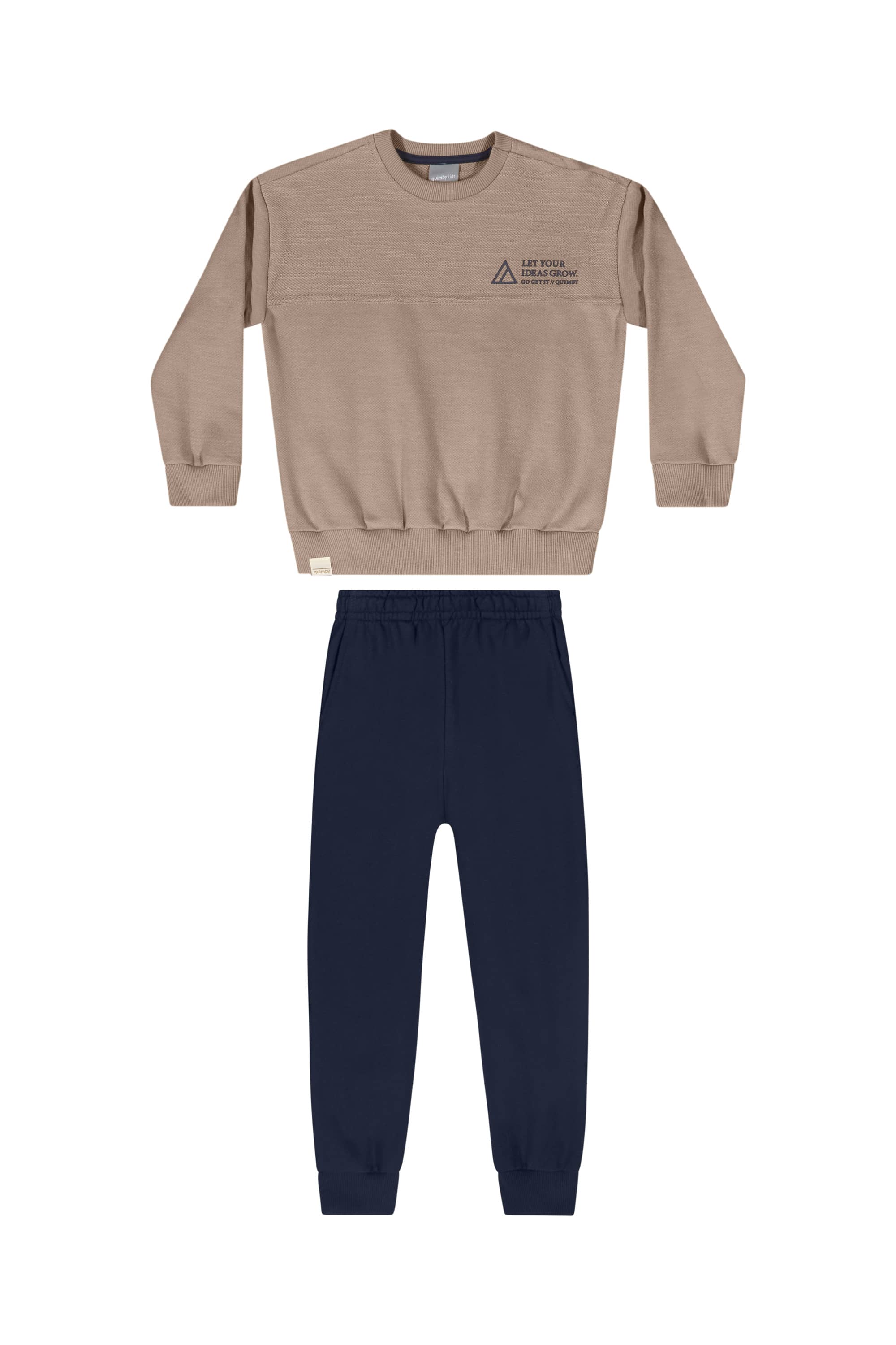 Conjunto em Moletom com Blusão e Calça para Menino (Marrom) Quimby - Imagem 38