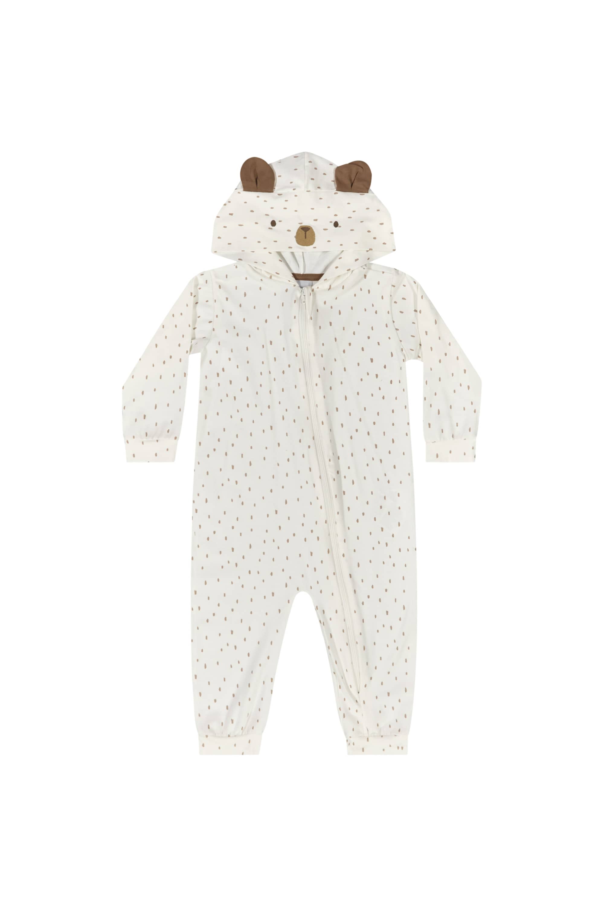 Macacão de Ursinho Unissex para Bebê (Off White) Quimby - Imagem 6