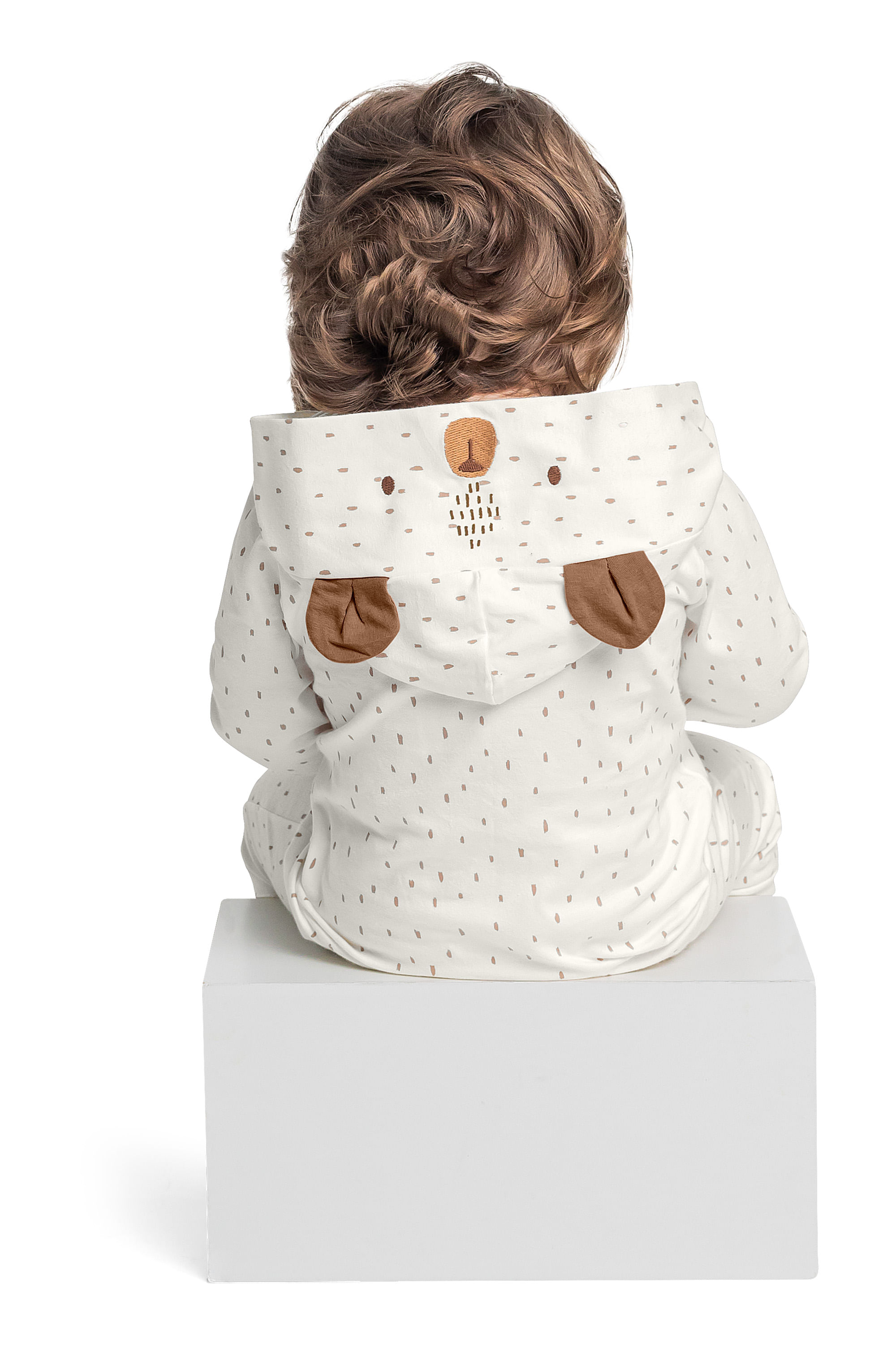 Macacão de Ursinho Unissex para Bebê (Off White) Quimby - Imagem 3