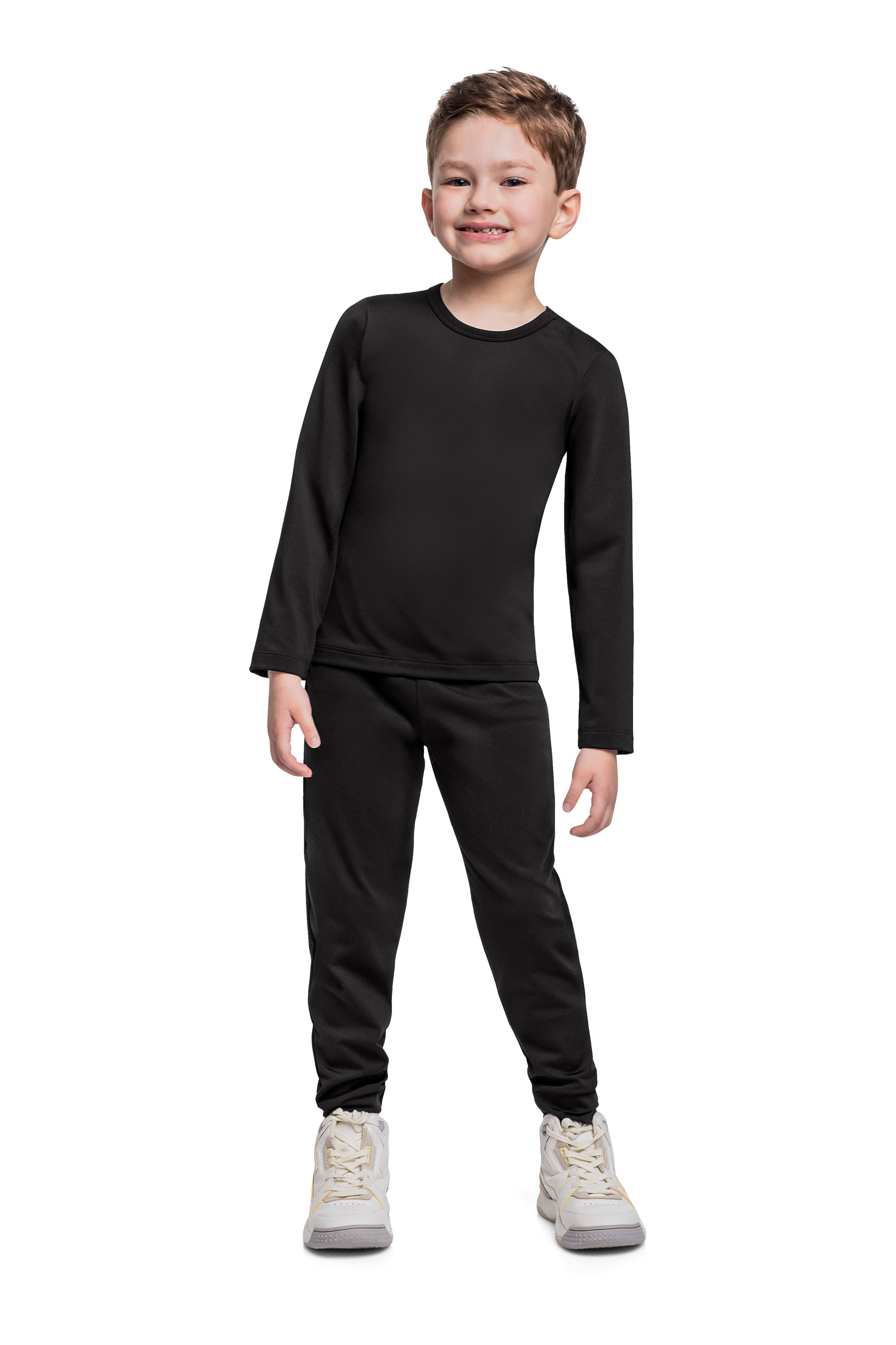 Camiseta Infantil Unissex em Malha Térmica (Preto) Quimby