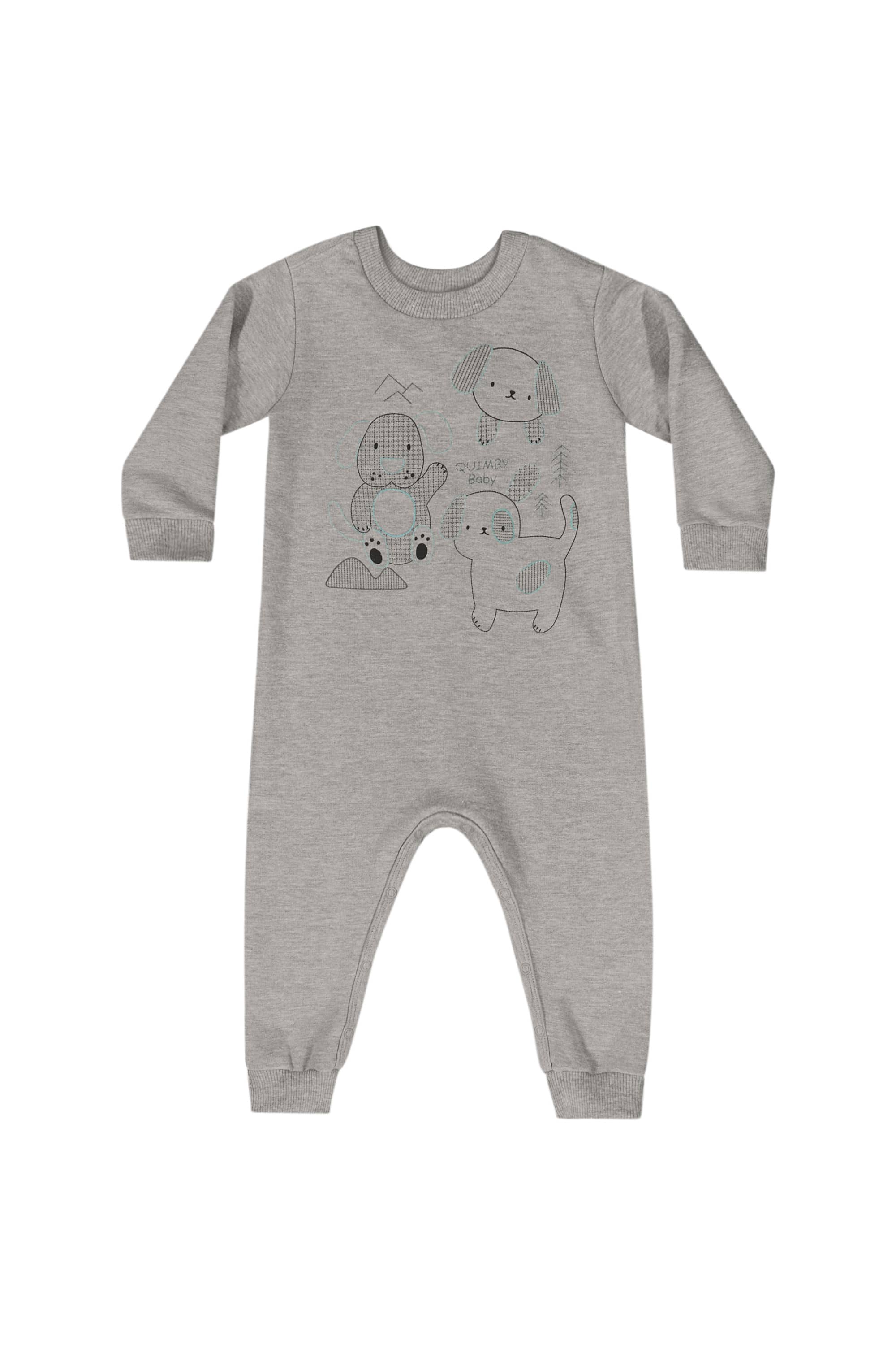 Macacão em Molecotton para Bebê Menino (Cinza) Quimby