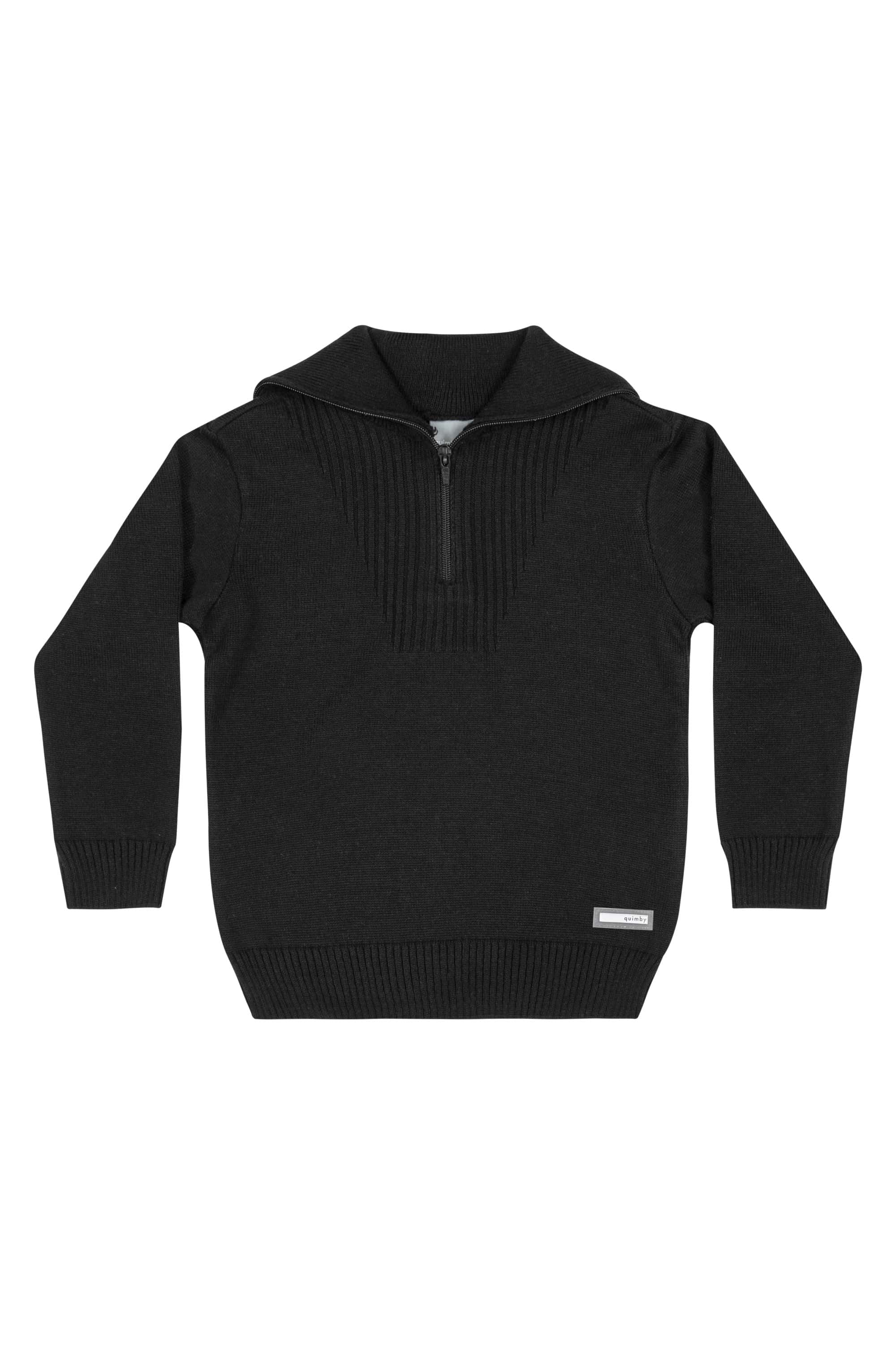 Casaco em Tricô Infantil Menino (Preto) Quimby - Imagem 18