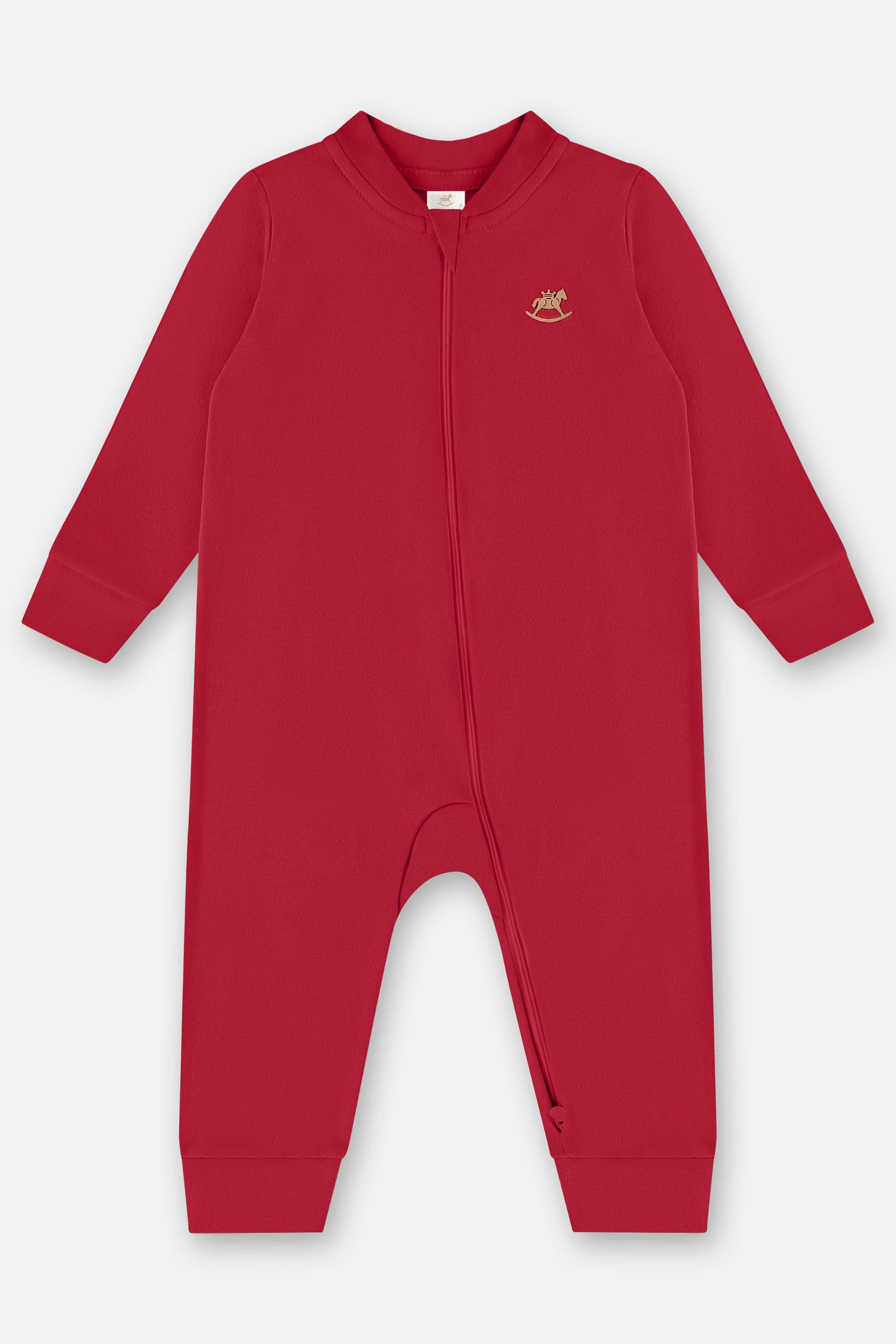 Macacão Básico em Suedine Unissex para Bebê (Vermelho) Up Baby