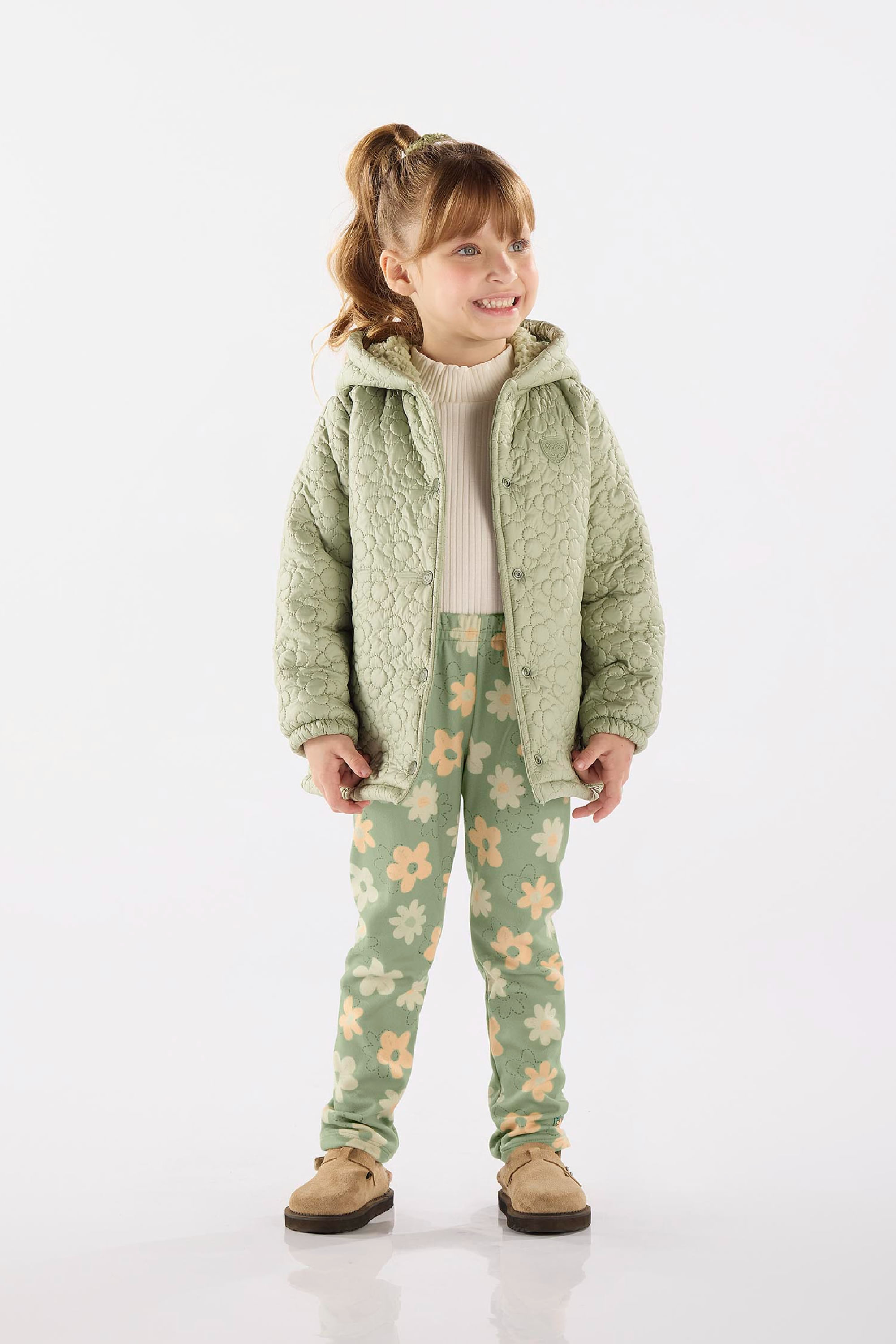 Jaqueta Infantil Feminino em Poliéster Puffer (Verde) Up Baby - Imagem 19