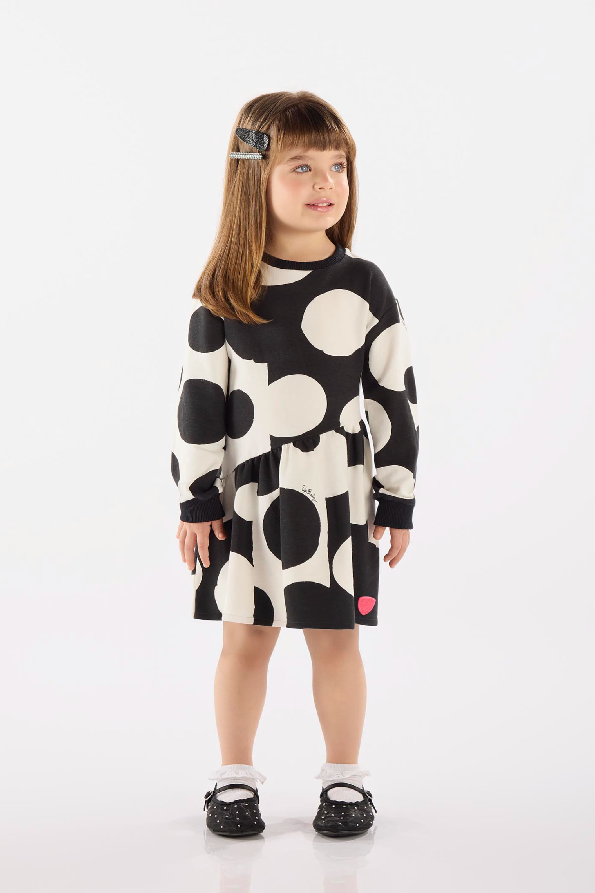 Vestido Infantil em Molecotton Manga Longa (Preto) Up Baby - Imagem 10