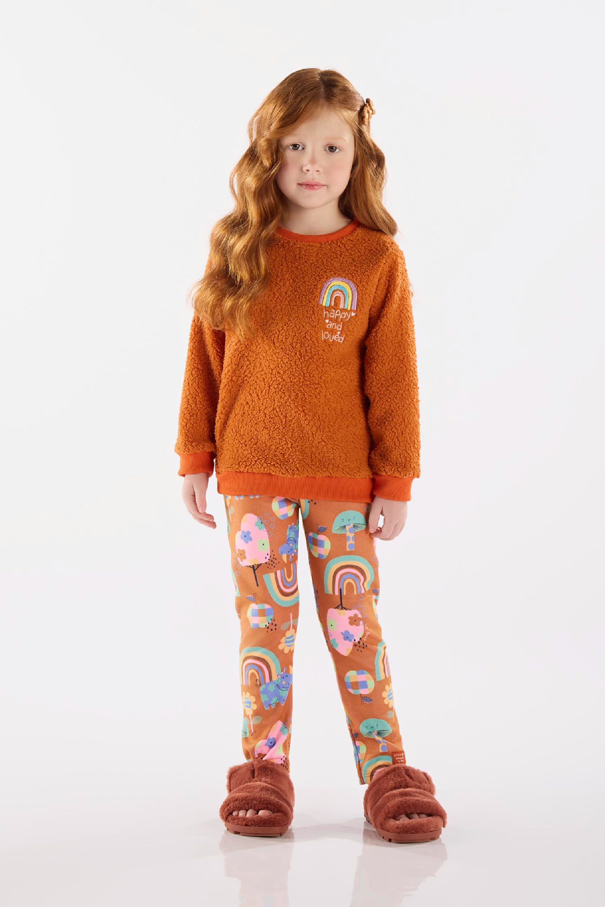 Conjunto Infantil com Blusão e Calça Peluciada (Laranja) Up Baby