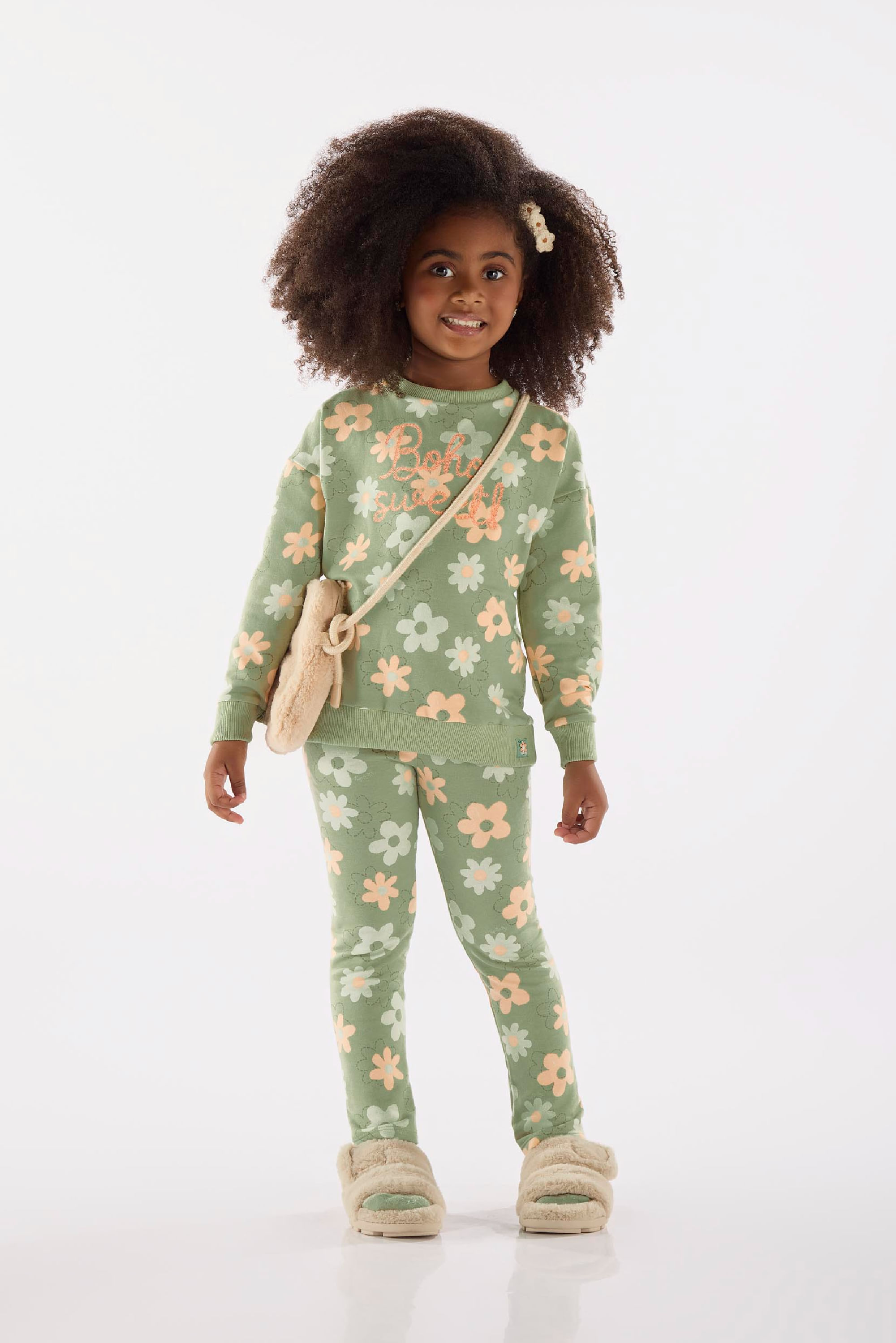 Conjunto Infantil com Blusão e Legging em Molecotton (Verde) Up Baby