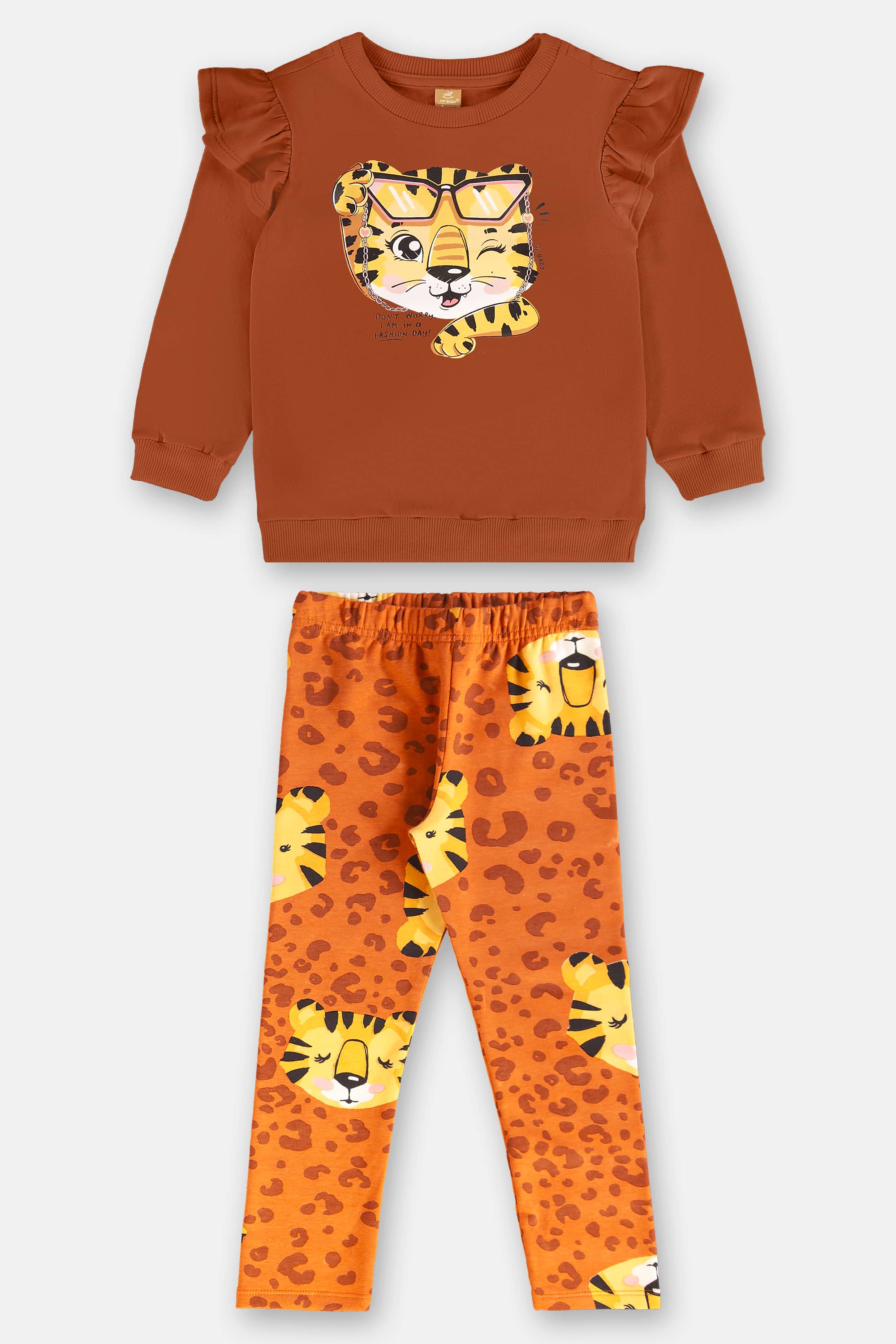 Conjunto Blusão e Legging em Molecotton (Marrom) Up Baby - Imagem 37