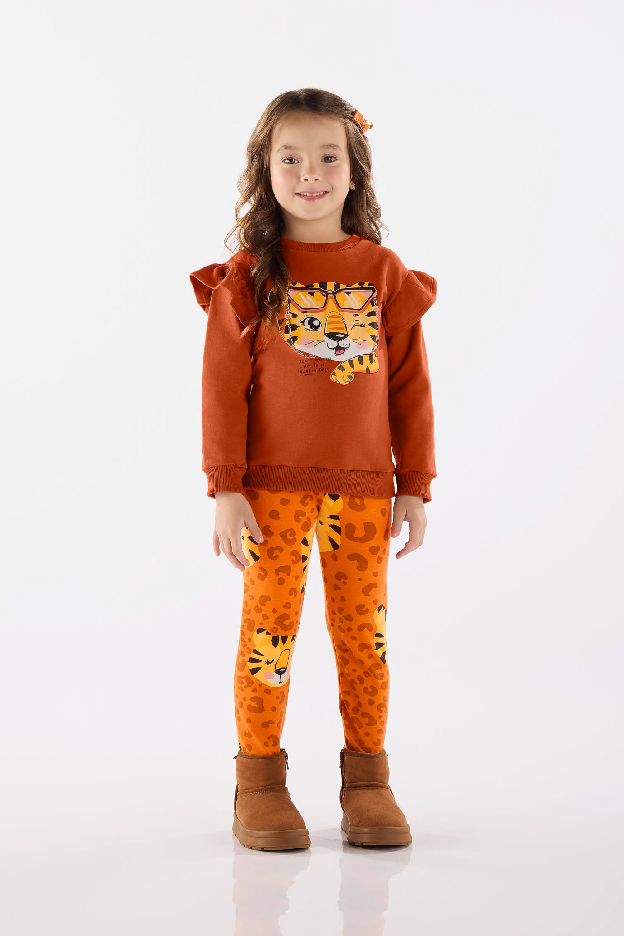 Conjunto Blusão e Legging em Molecotton (Marrom) Up Baby - Imagem 15