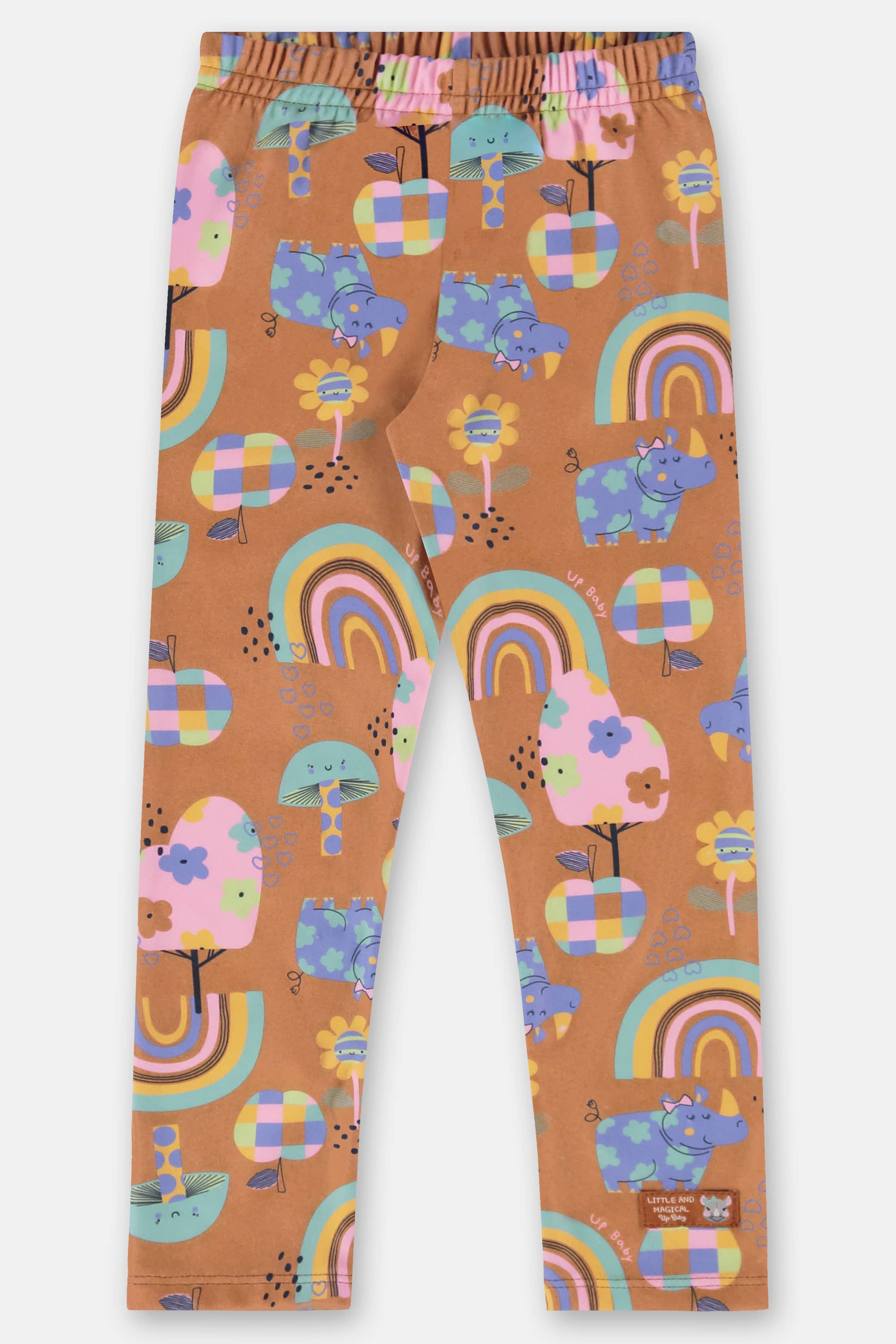 Calça Legging Infantil em Malha Peluciada (Laranja) Up Baby