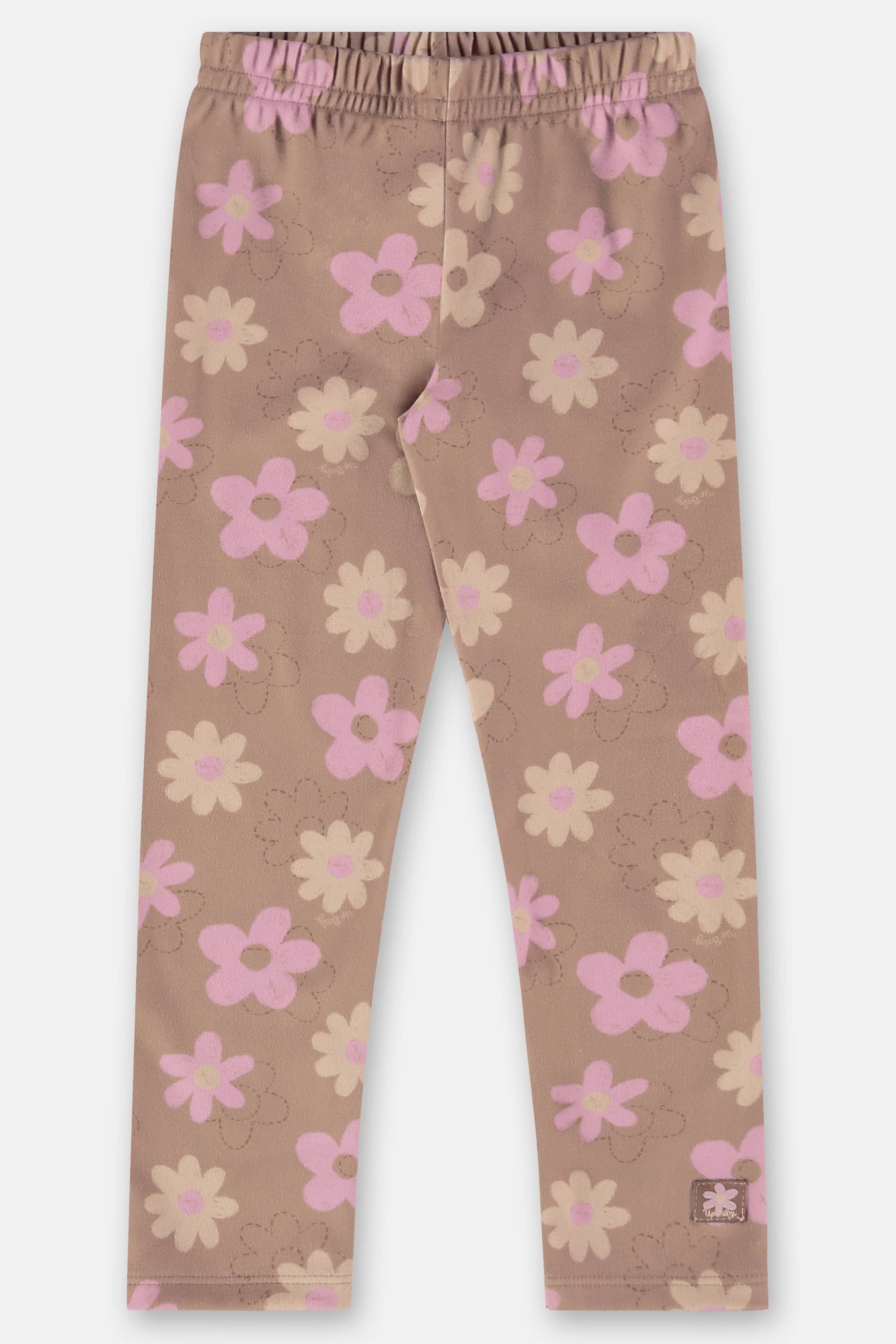 Calça Legging Infantil em Malha Peluciada (Marrom) Up Baby