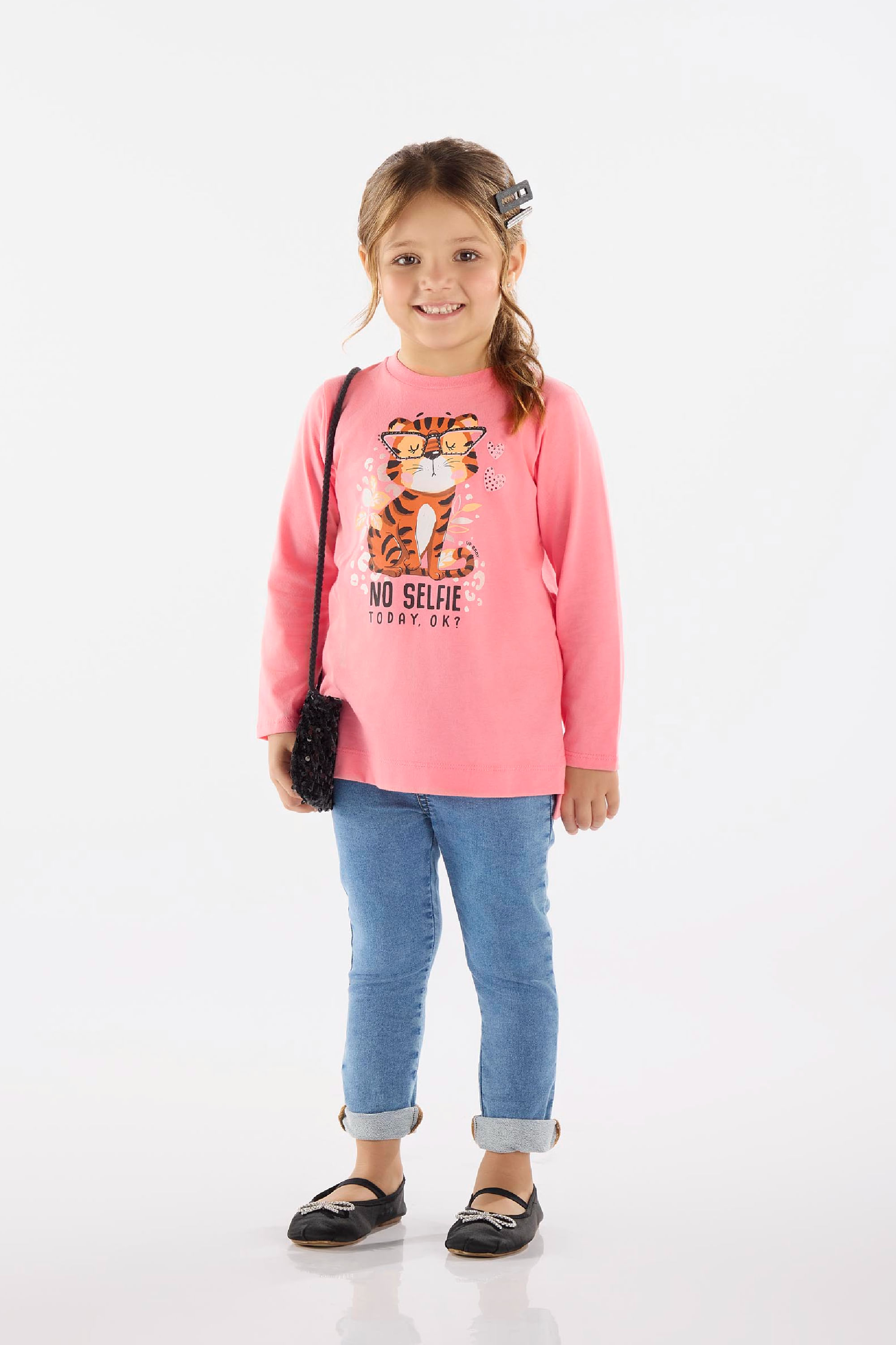 Blusa Infantil Manga Longa em Meia Malha (Rosa) Up Baby - Imagem 10