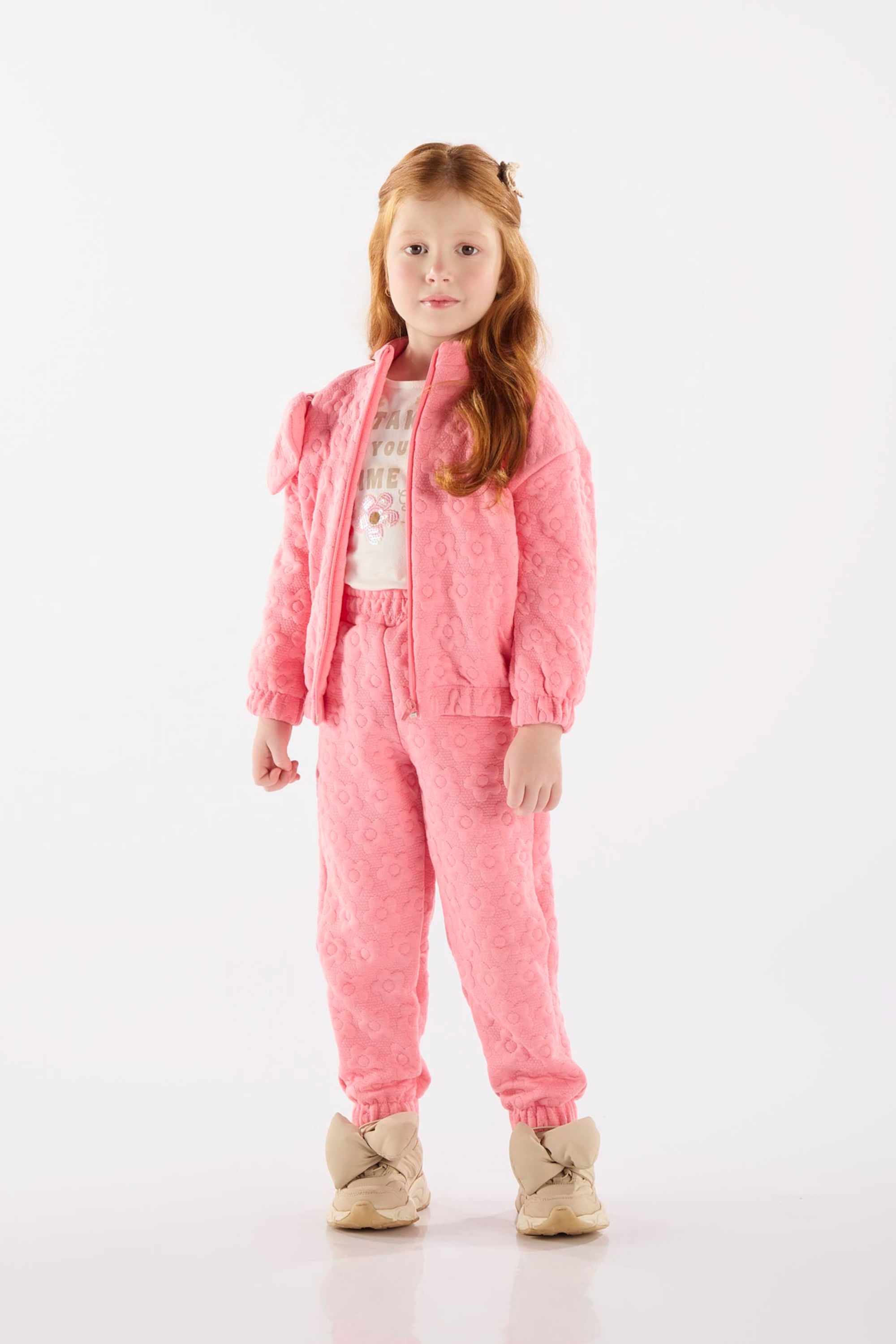 Conjunto Infantil Jaqueta e Calça em Matelassê (Rosa) Up Baby