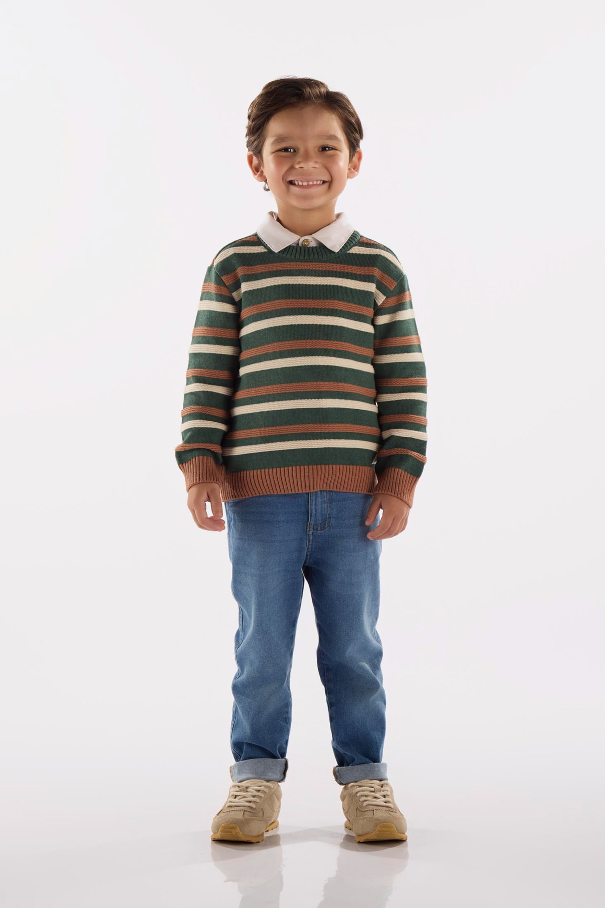 Blusão Infantil em Tricot Listrado (Verde) Up Baby - Imagem 10