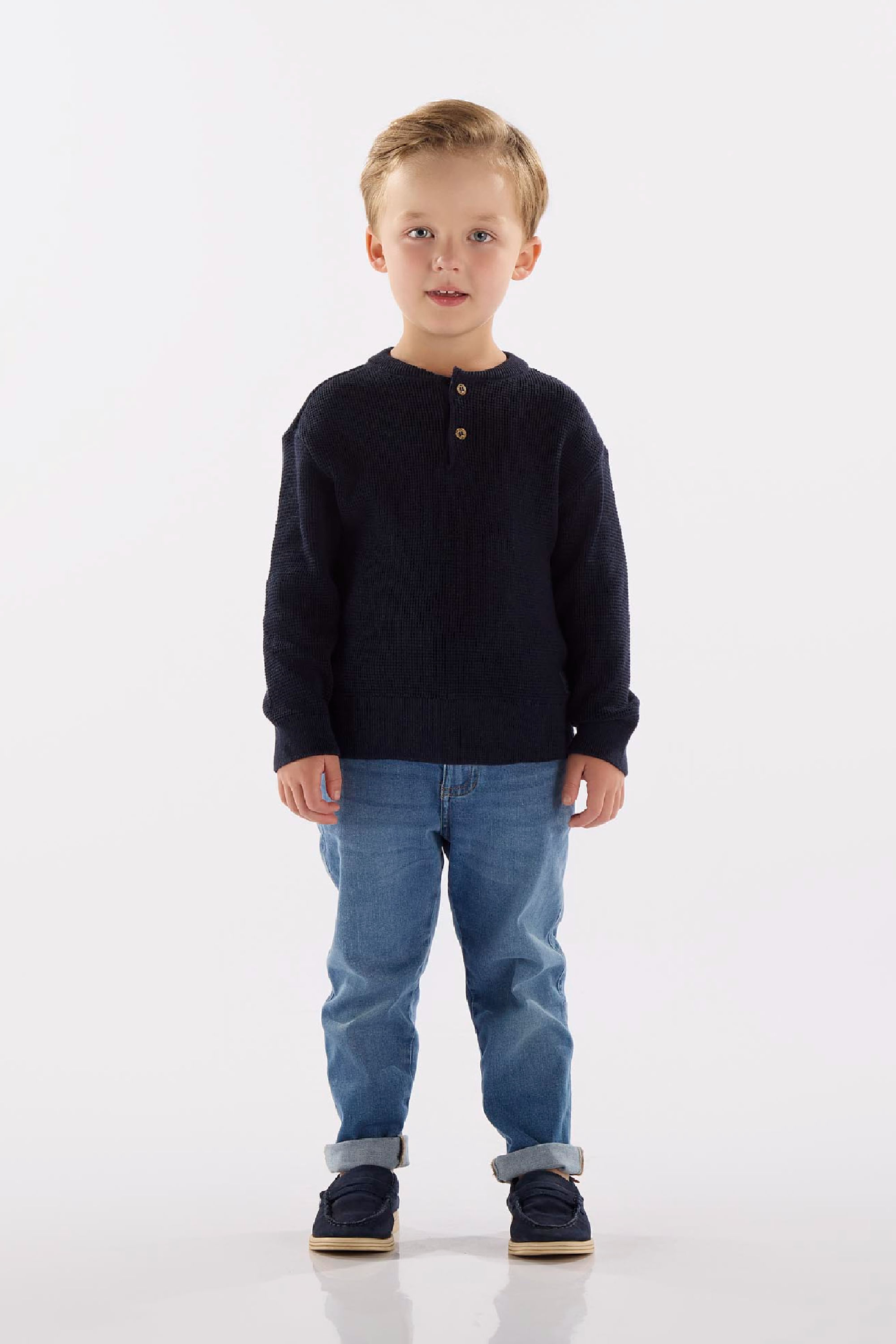 Blusão Infantil Masculino em Tricot (Azul) Up Baby