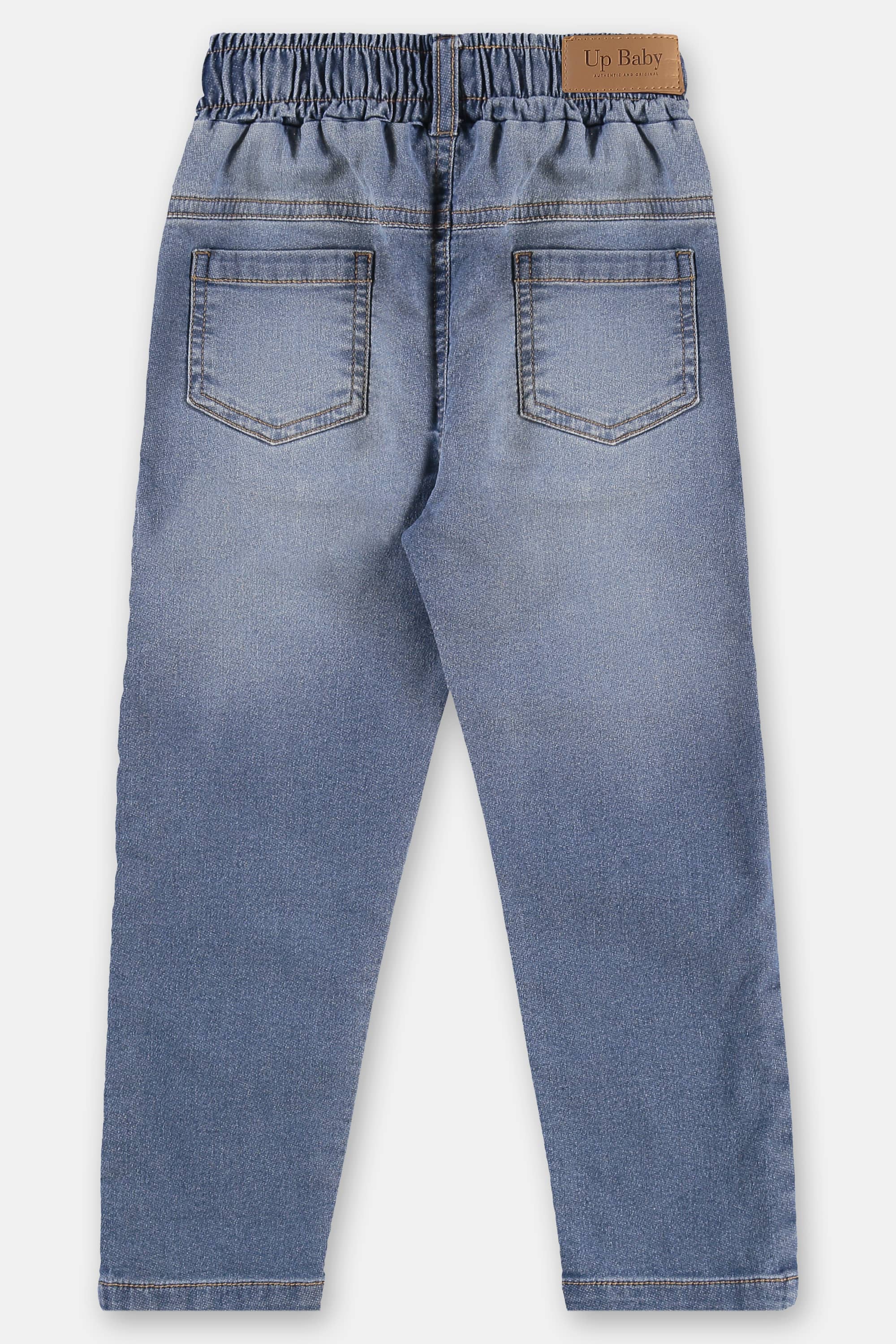 Calça Infantil em Jeans Moletom com Elastano (Azul) Up Baby - Imagem 3