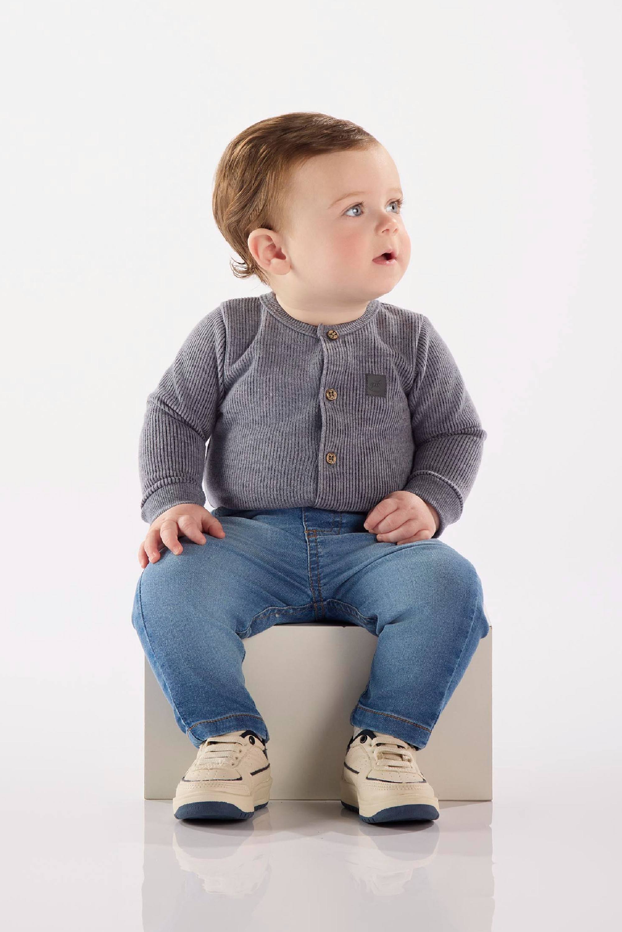 Calça Infantil em Jeans Moletom com Elastano (Azul) Up Baby - Imagem 6