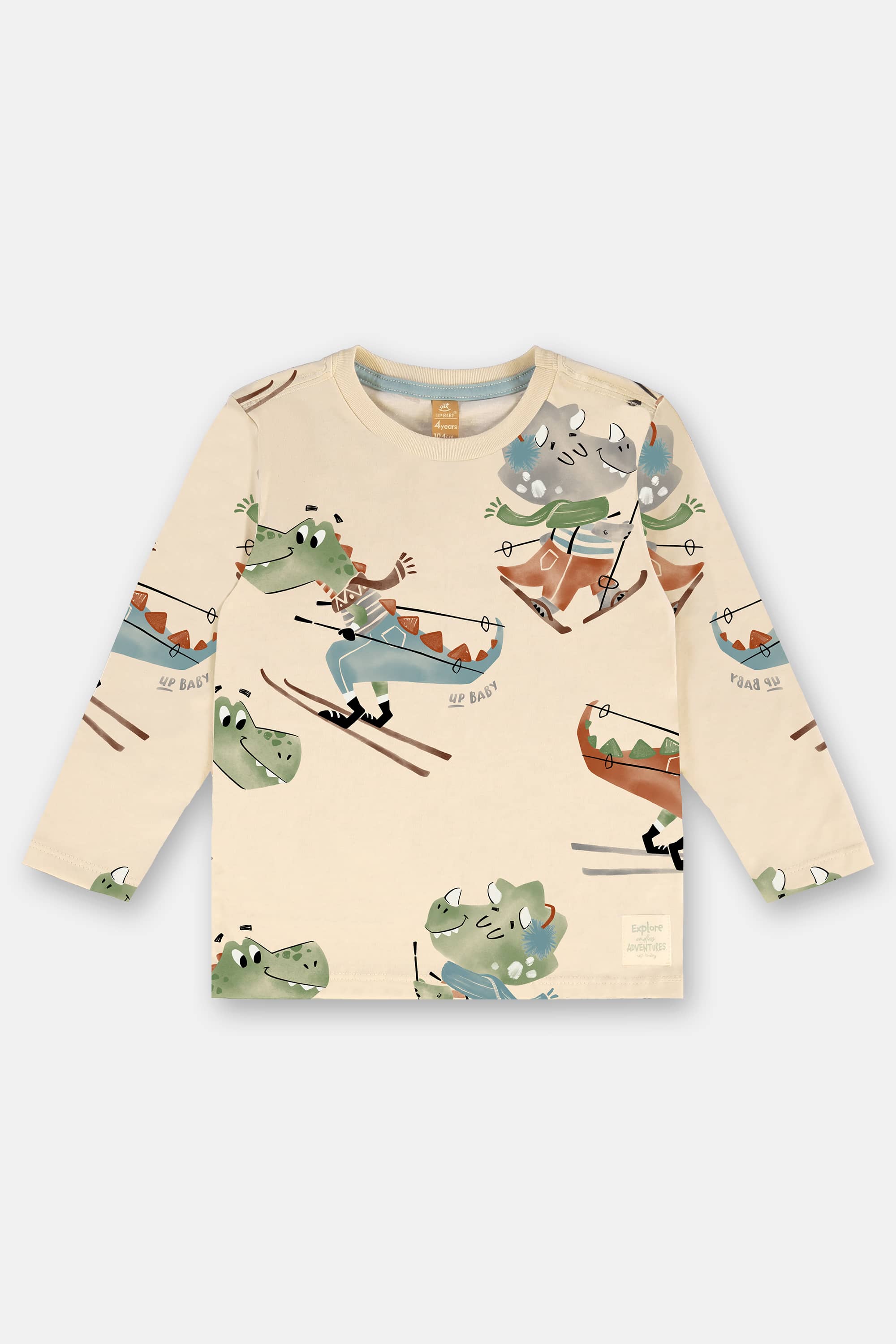 Camiseta Manga Longa em Meia Malha Infantil (Off White) Up Baby - Imagem 17