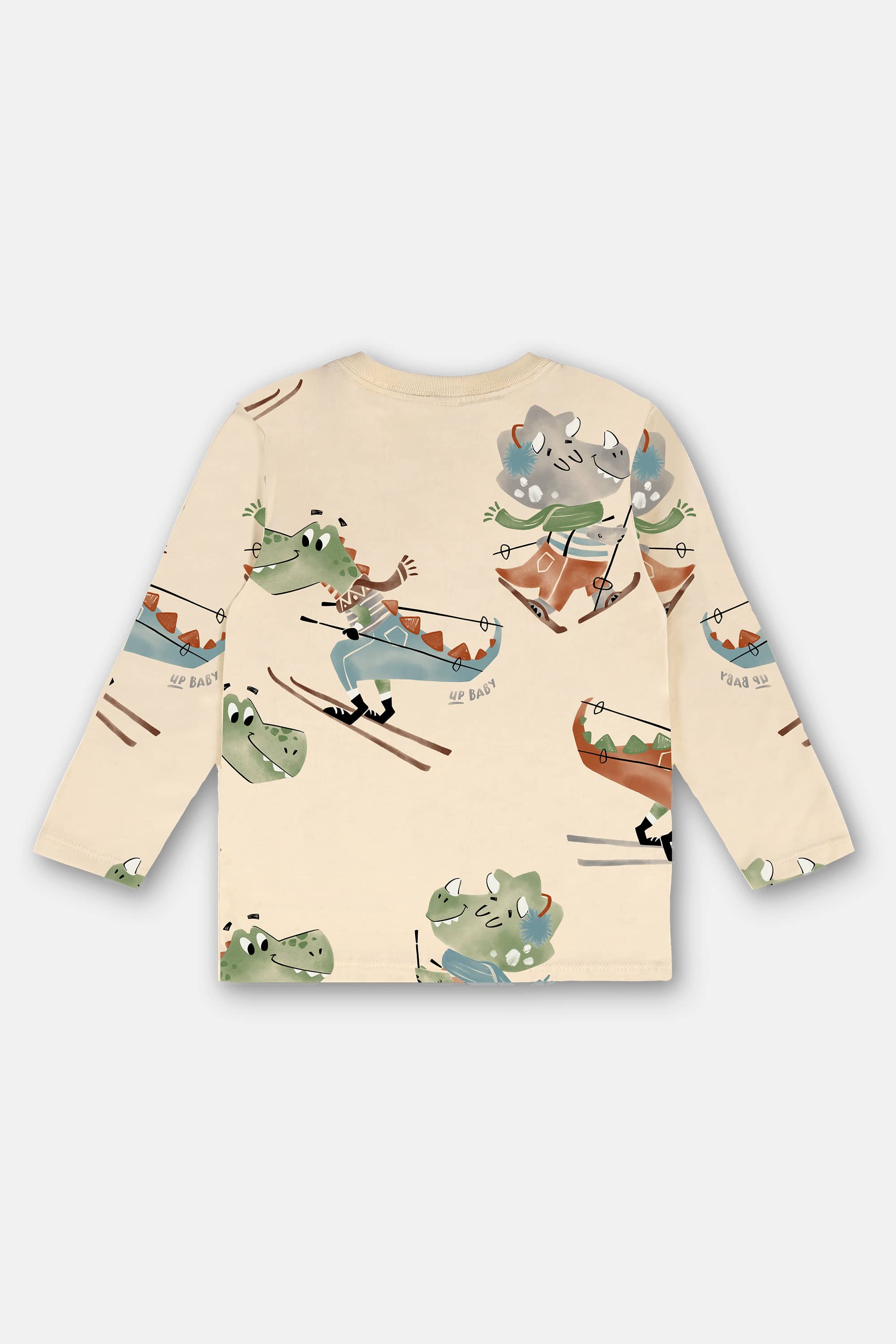 Camiseta Manga Longa em Meia Malha Infantil (Off White) Up Baby - Imagem 3