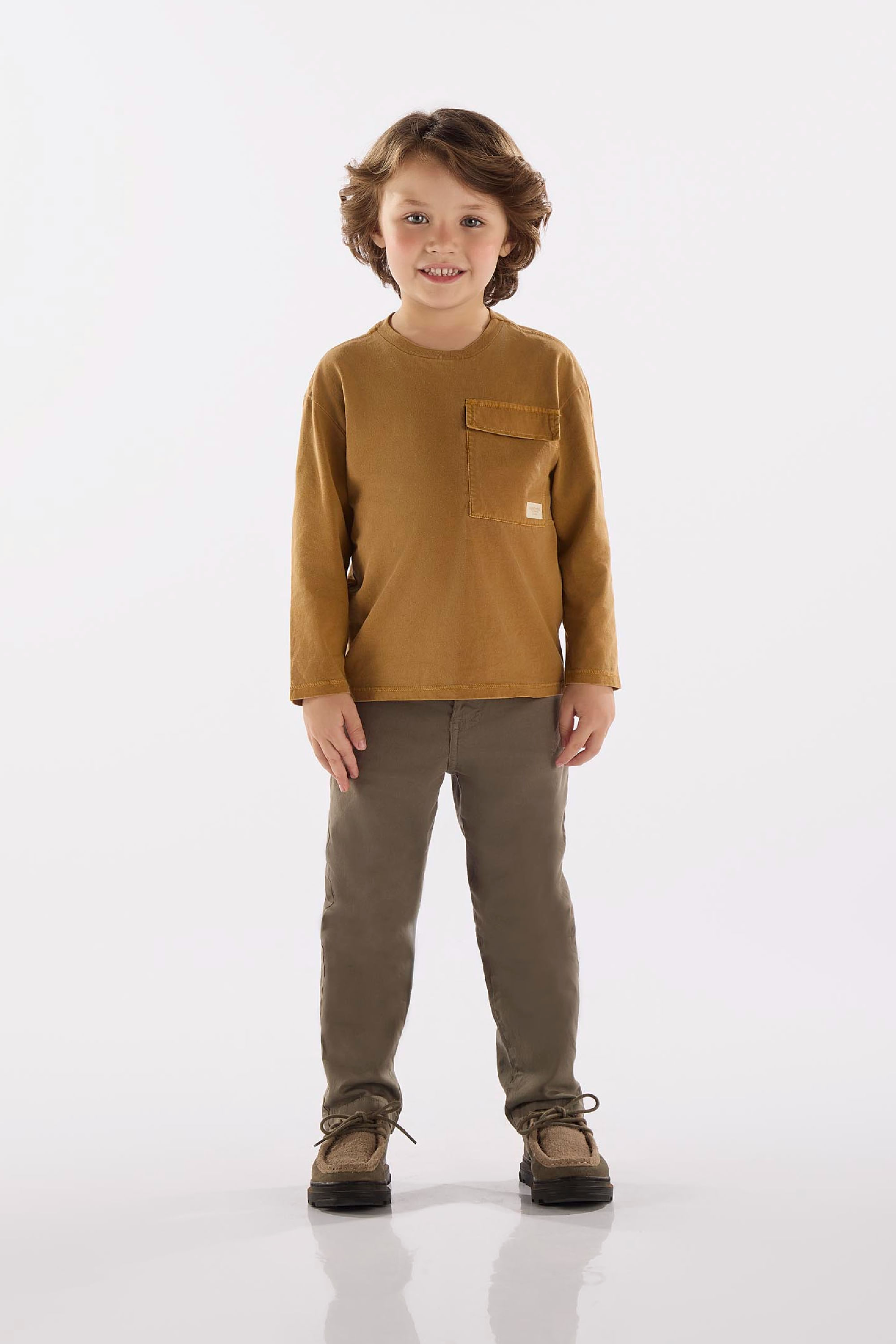 Camiseta Infantil Masculina em Meia Malha (Marrom) Up Baby - Imagem 10