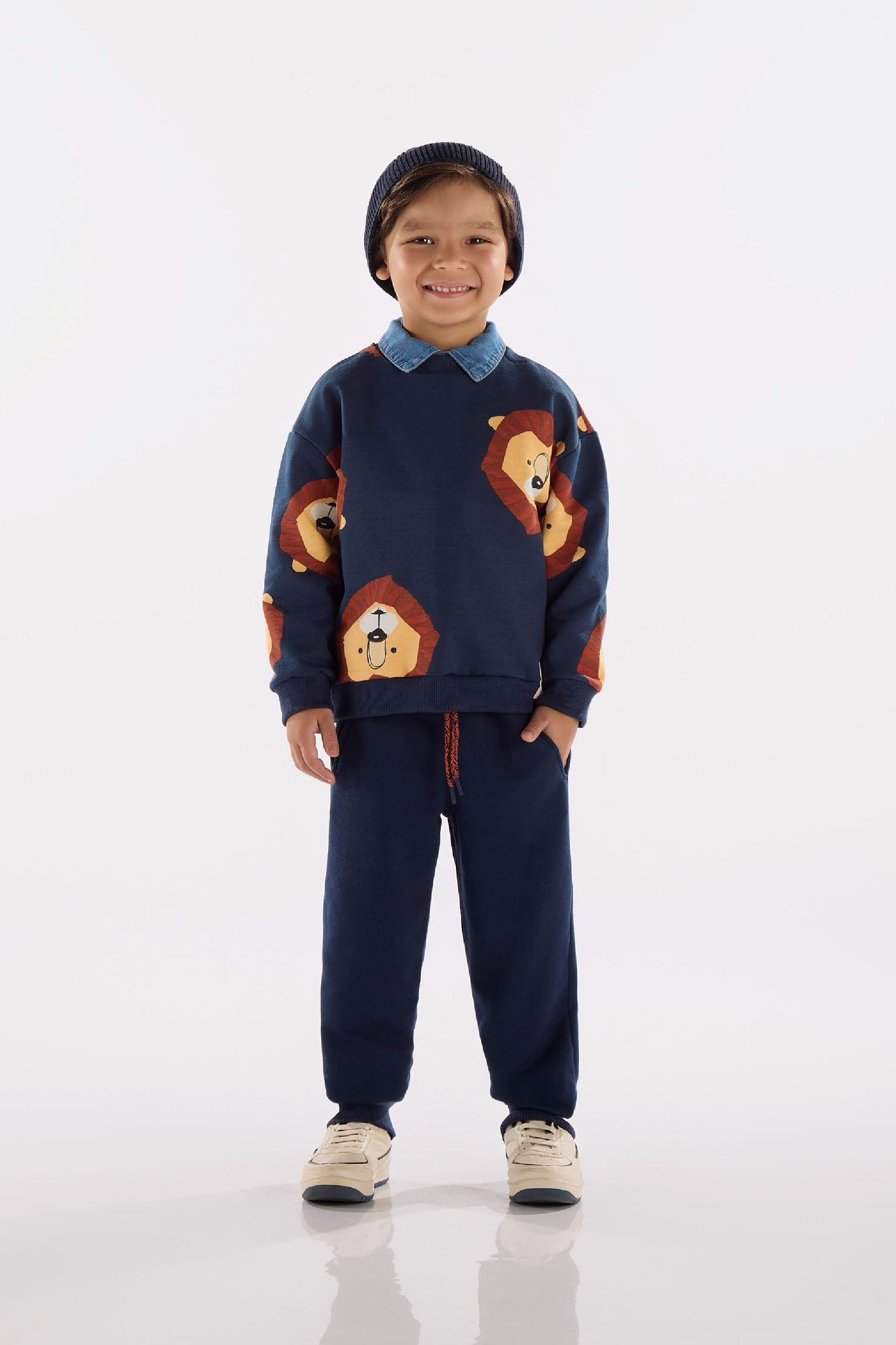 Conjunto Infantil Masculino em Moletom Sem Felpa (Azul) Up Baby
