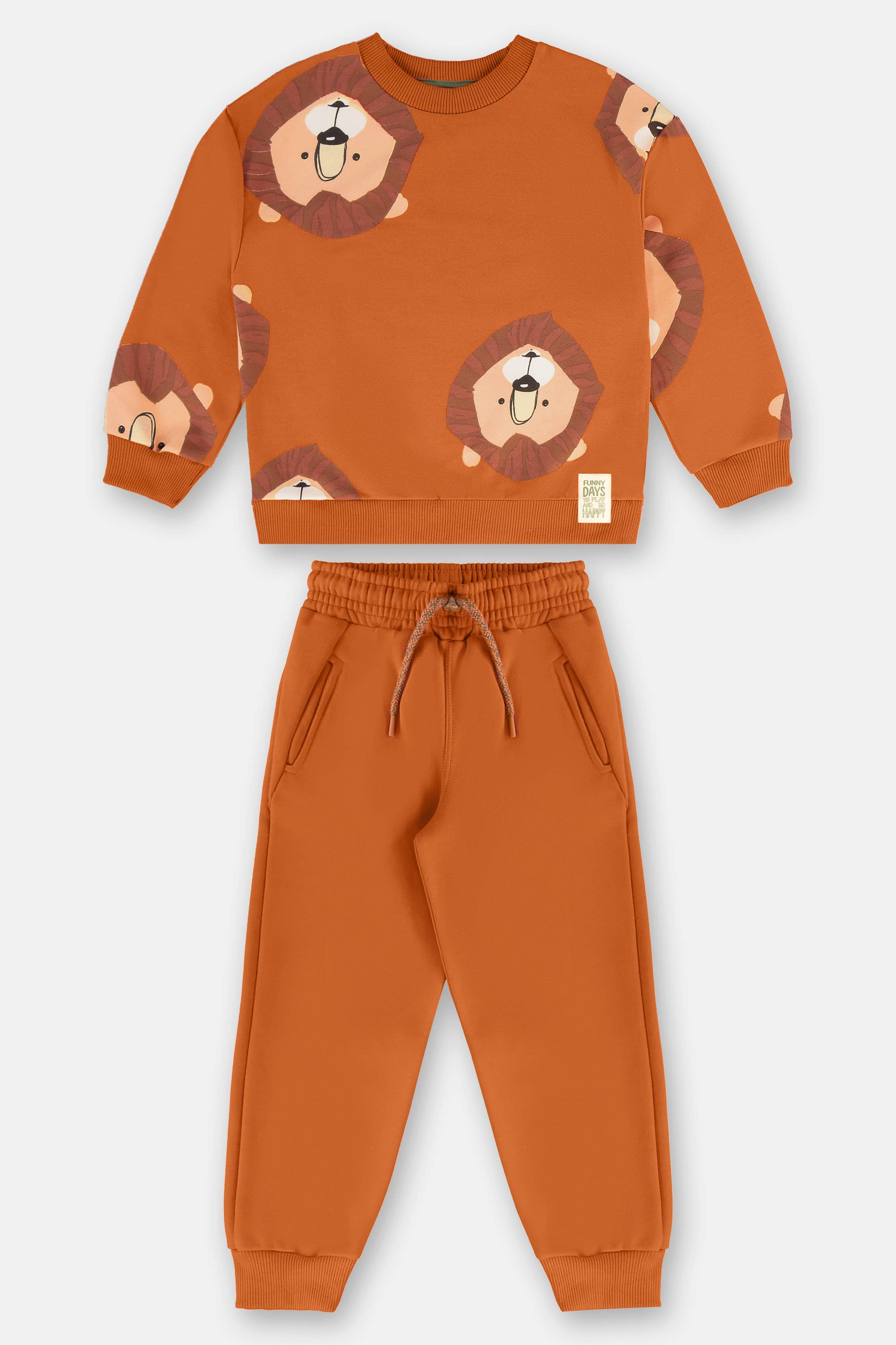 Conjunto Infantil Masculino em Moletom Sem Felpa (Laranja) Up Baby - Imagem 30