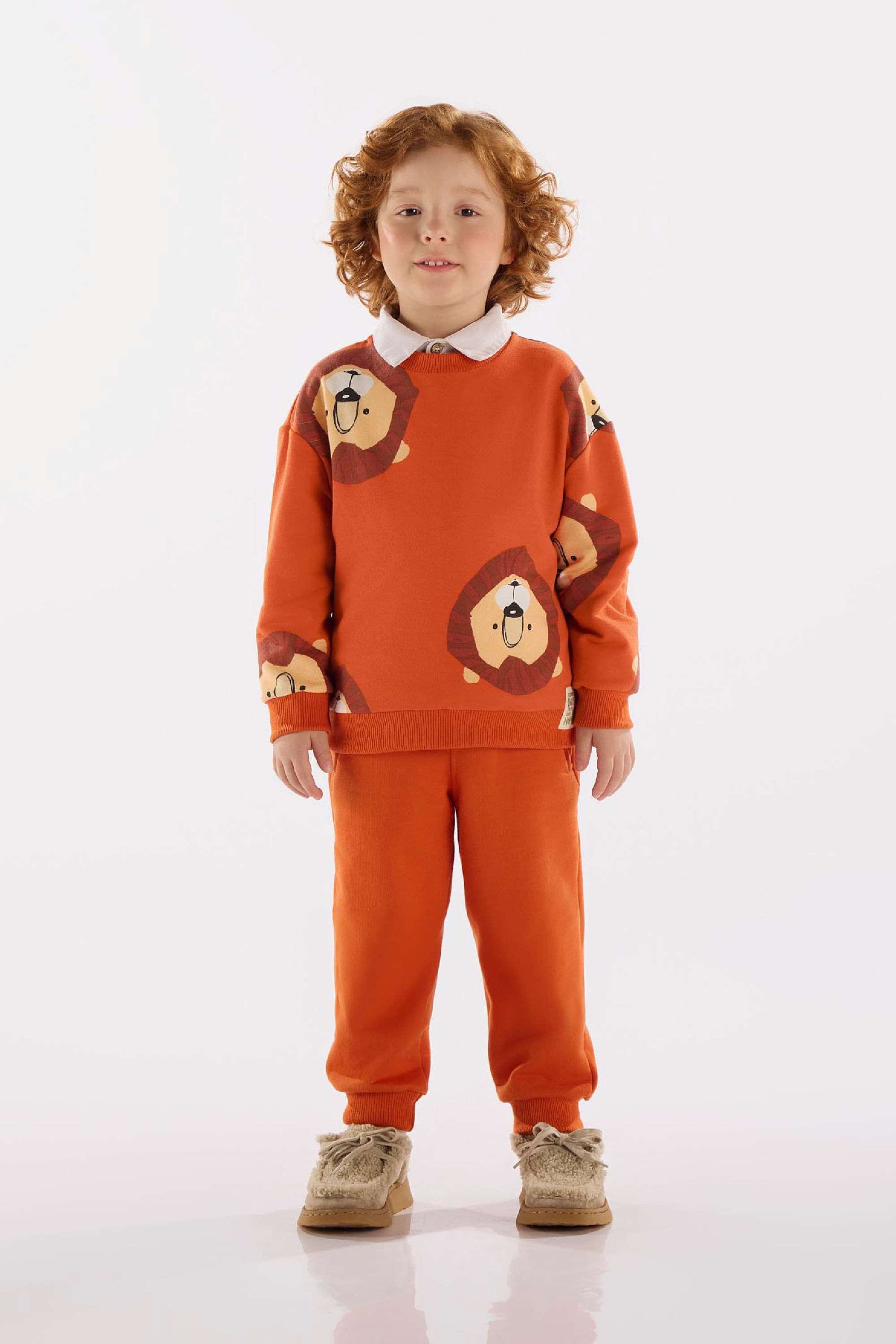 Conjunto Infantil Masculino em Moletom Sem Felpa (Laranja) Up Baby - Imagem 29
