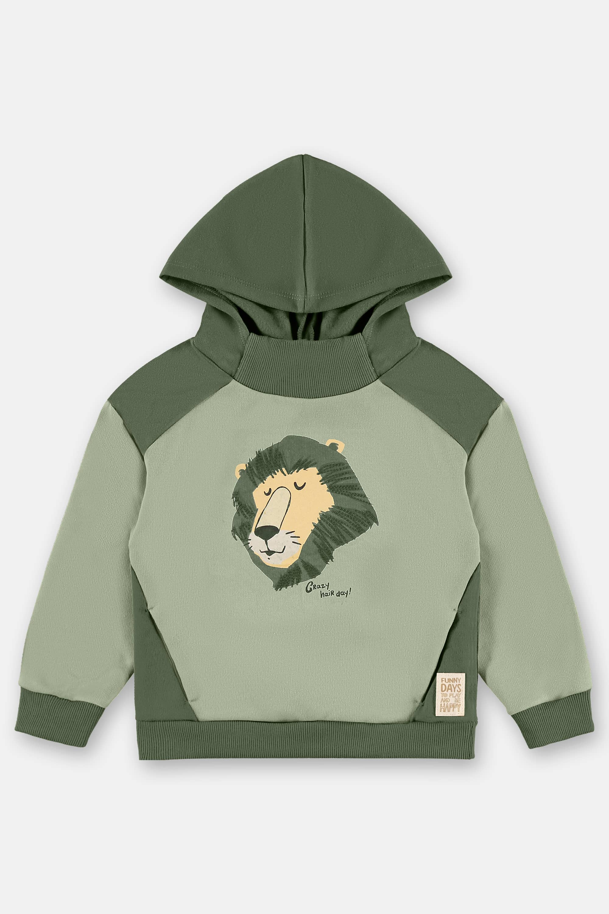 Conjunto Infantil Masculino em Moletom Felpado com Capuz (Verde) Up Baby - Imagem 3