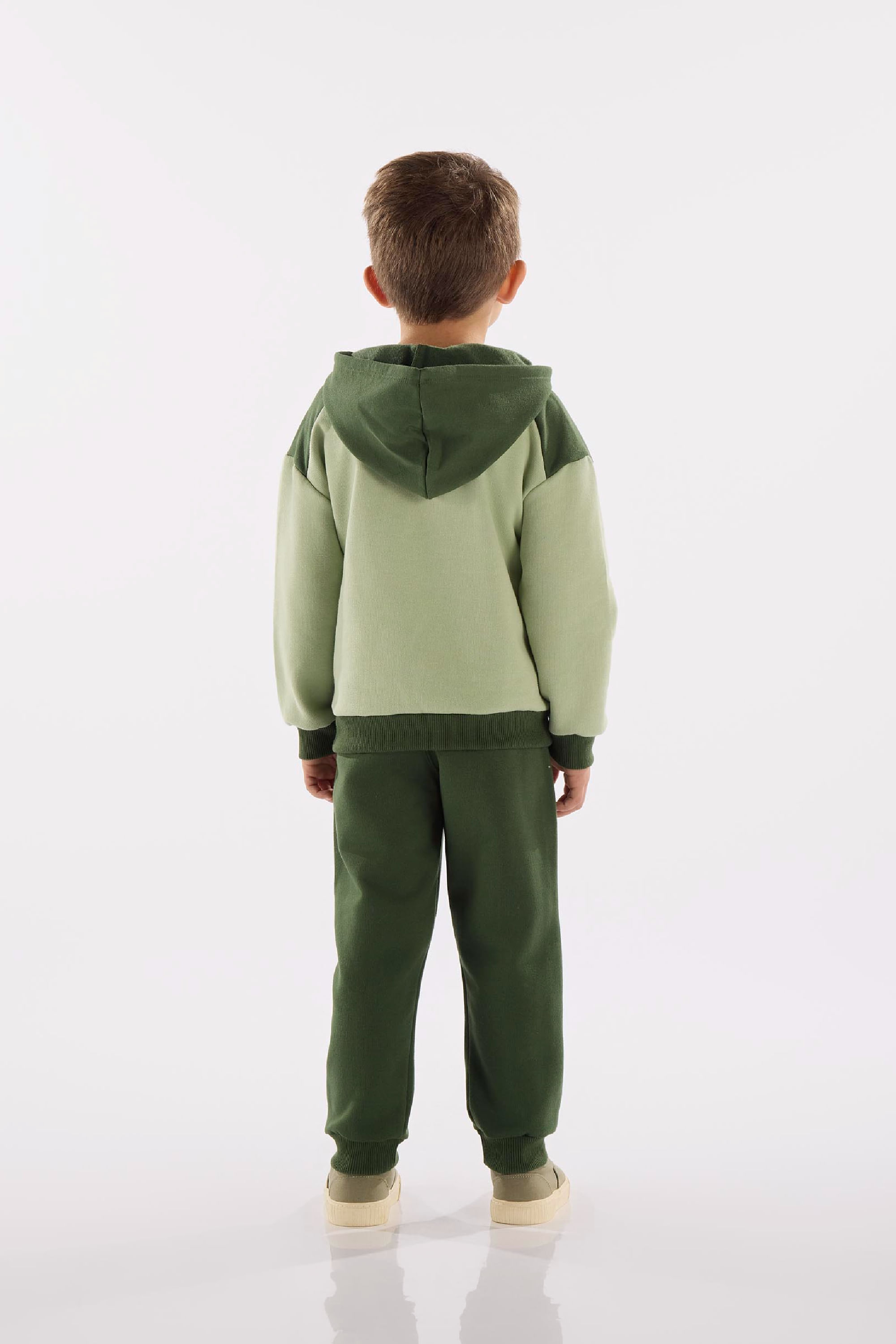 Conjunto Infantil Masculino em Moletom Felpado com Capuz (Verde) Up Baby - Imagem 5