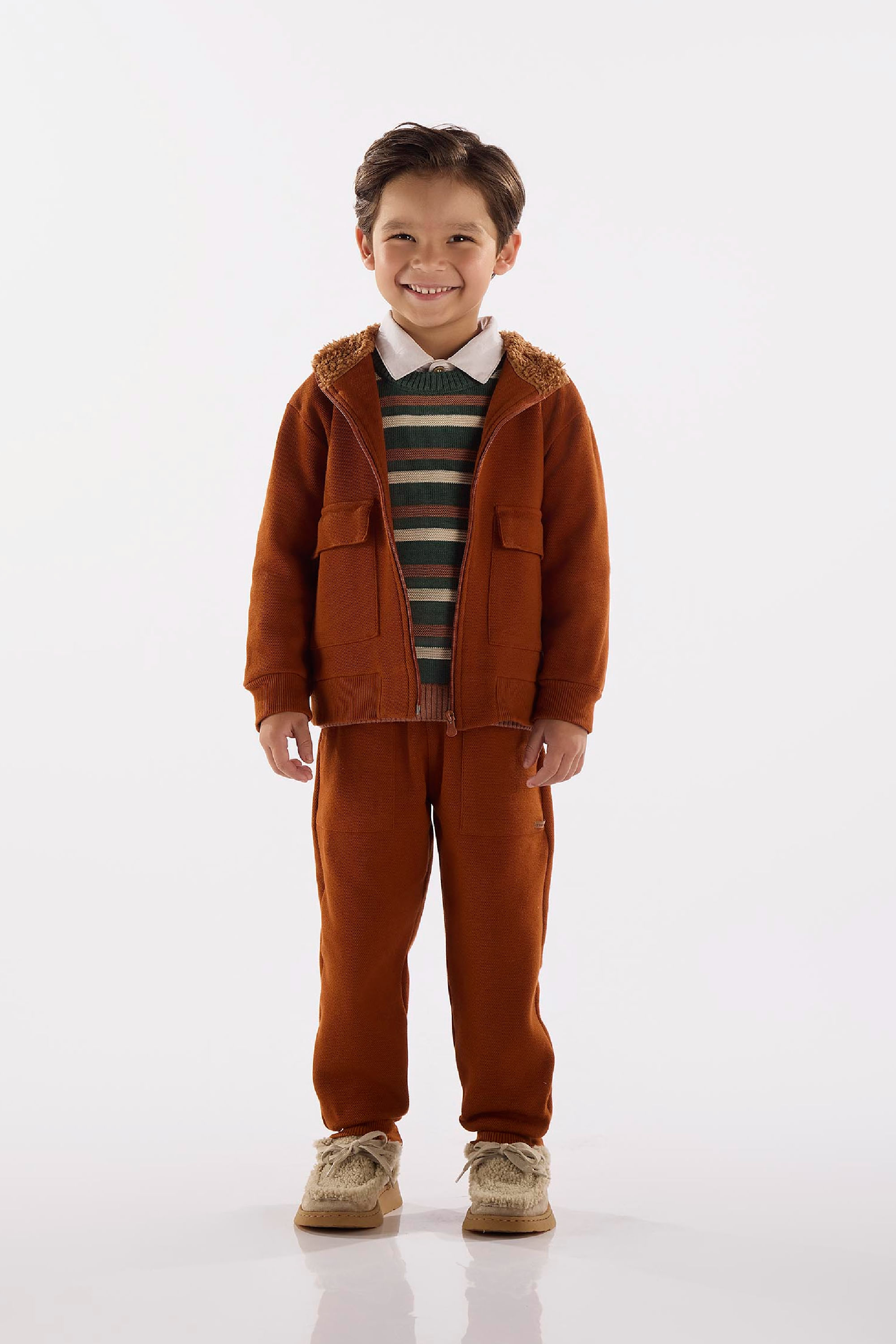 Calça Infantil Masculina em Malha Alfaiataria (Marrom) Up Baby - Imagem 6