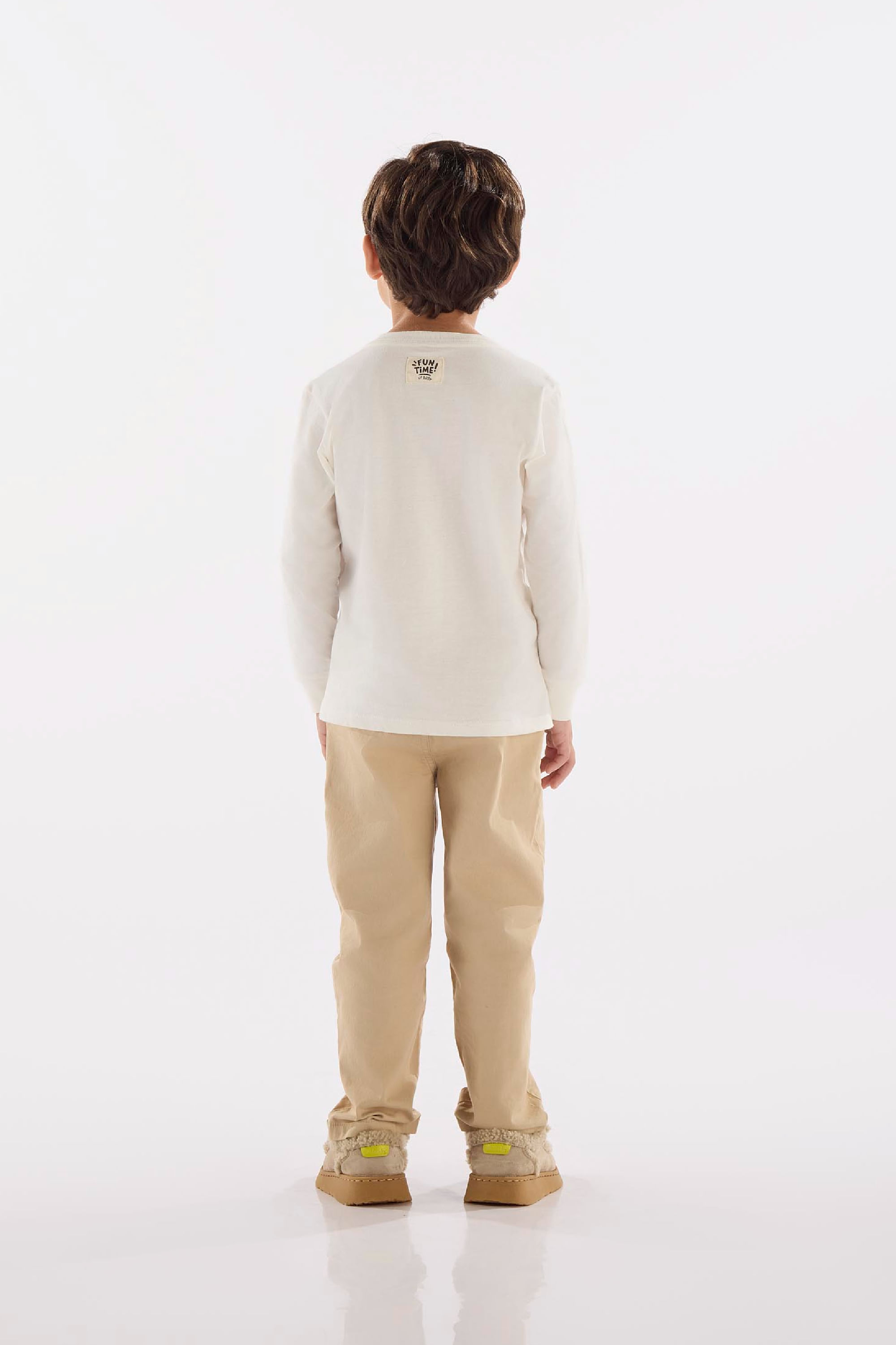 Camiseta Infantil Masculina em Meia Malha (Off White) Up Baby - Imagem 3