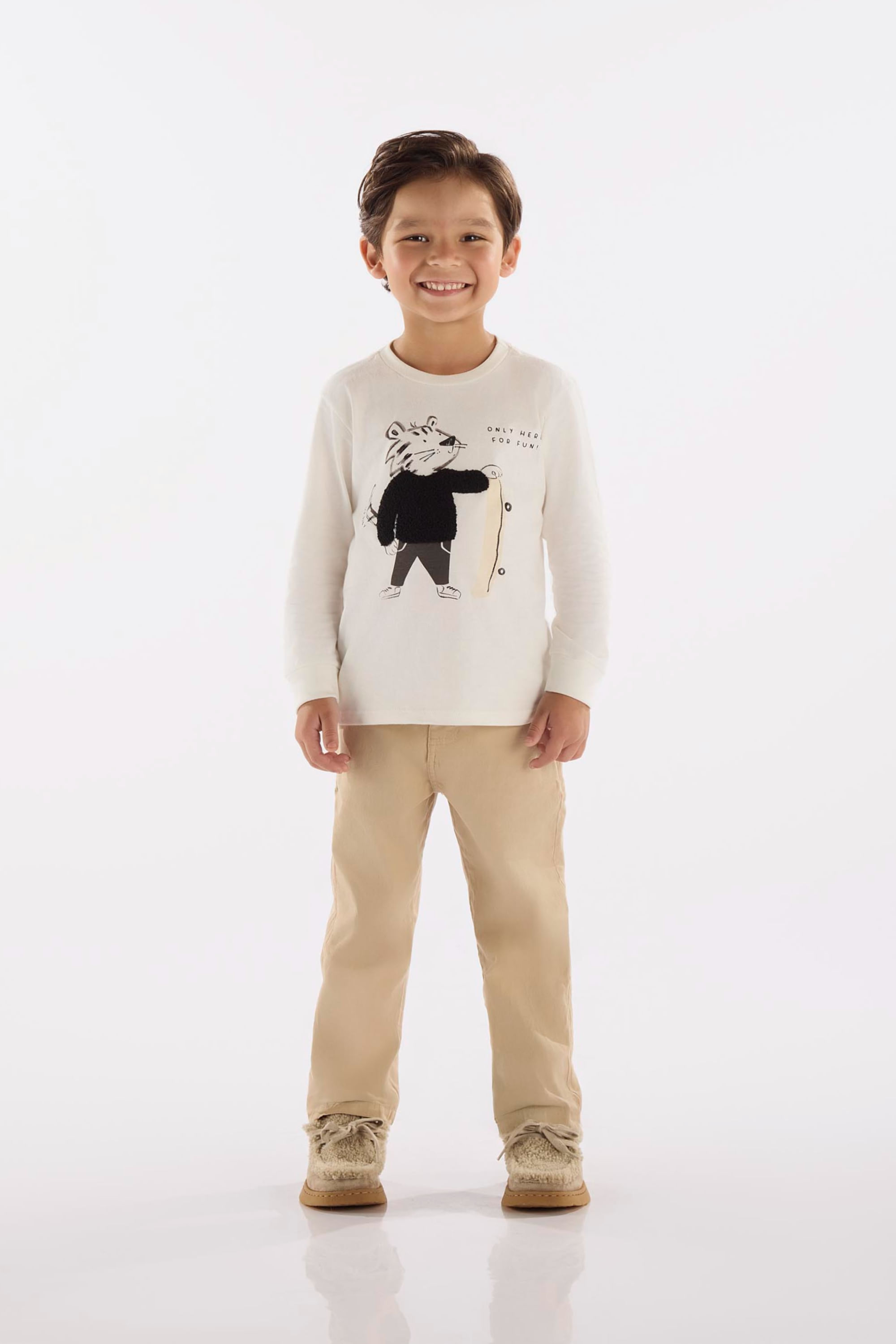 Camiseta Infantil Masculina em Meia Malha (Off White) Up Baby - Imagem 5