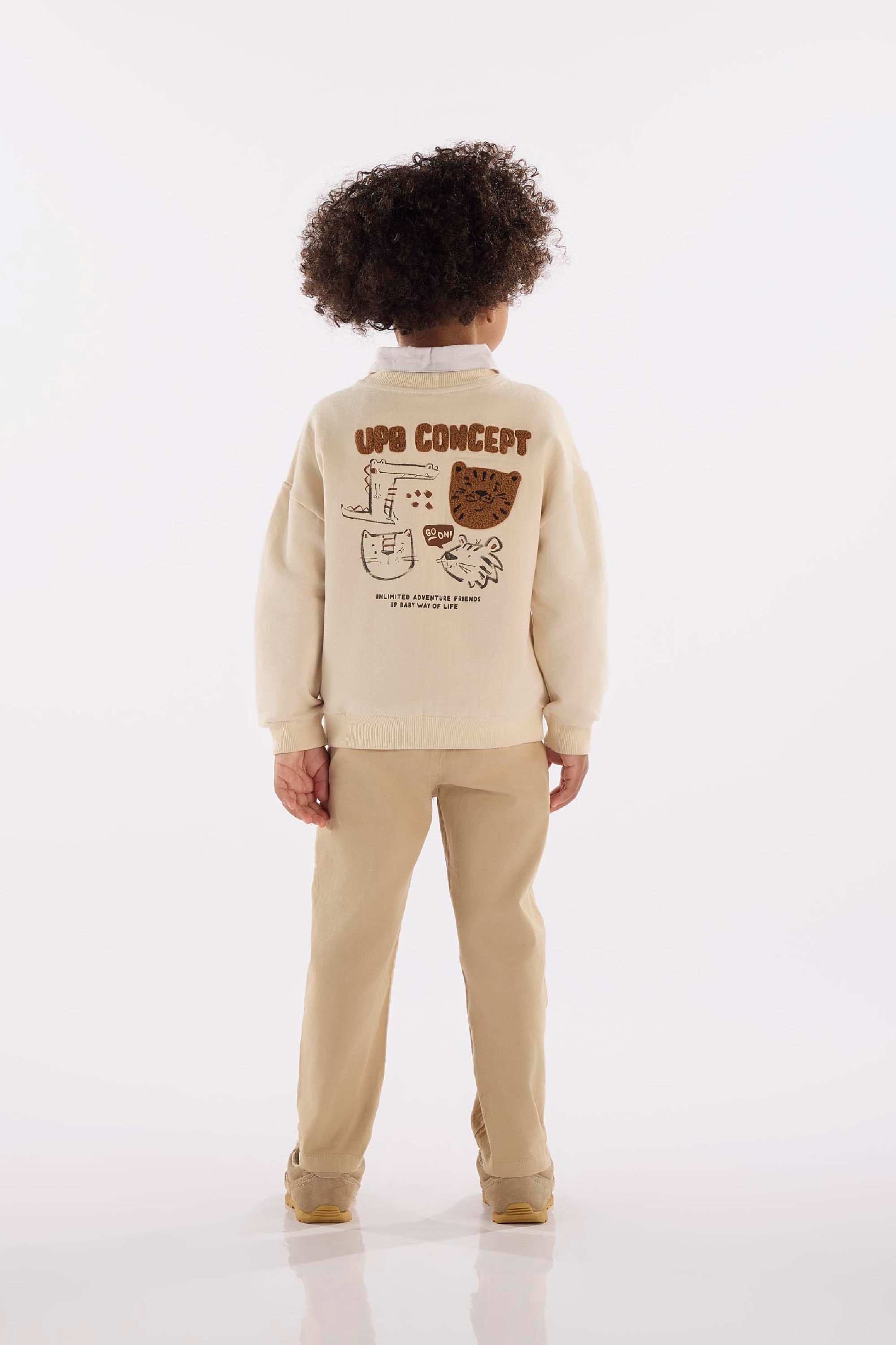 Blusão Infantil Masculino em Moletom Felpado (Bege) Up Baby - Imagem 19