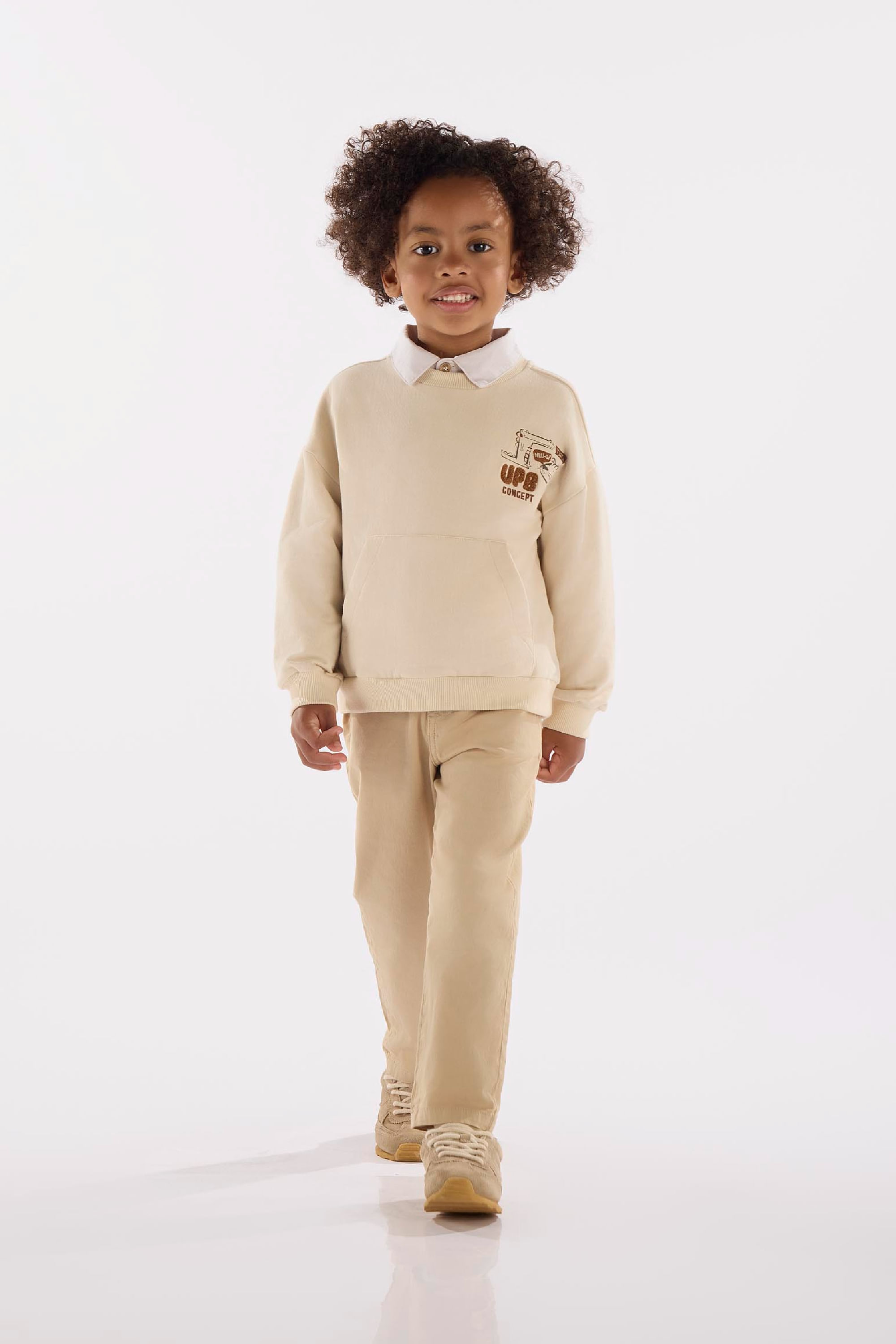 Blusão Infantil Masculino em Moletom Felpado (Bege) Up Baby - Imagem 21