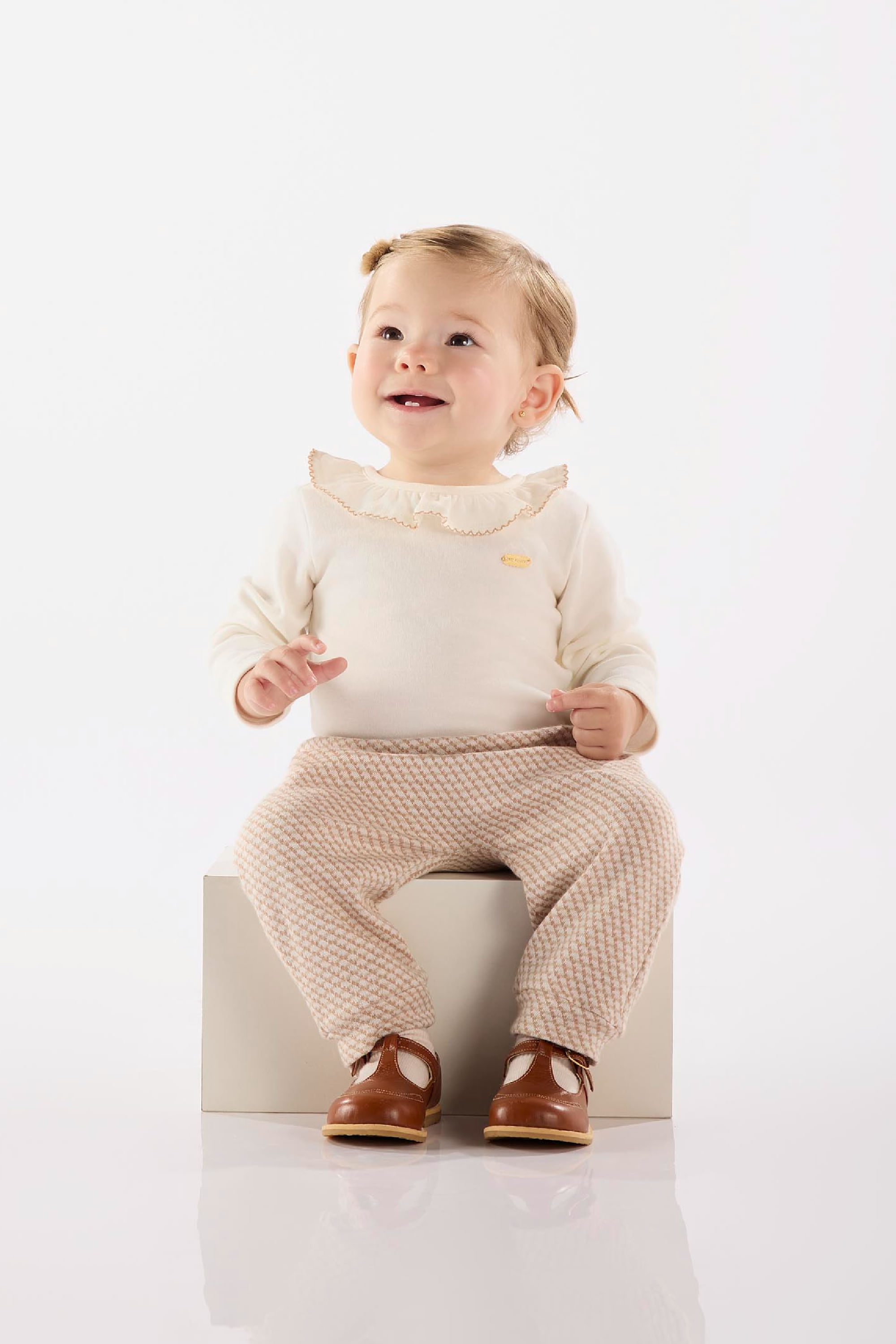 Conjunto de Body e Calça para Bebê Menina (Off White) Up Baby