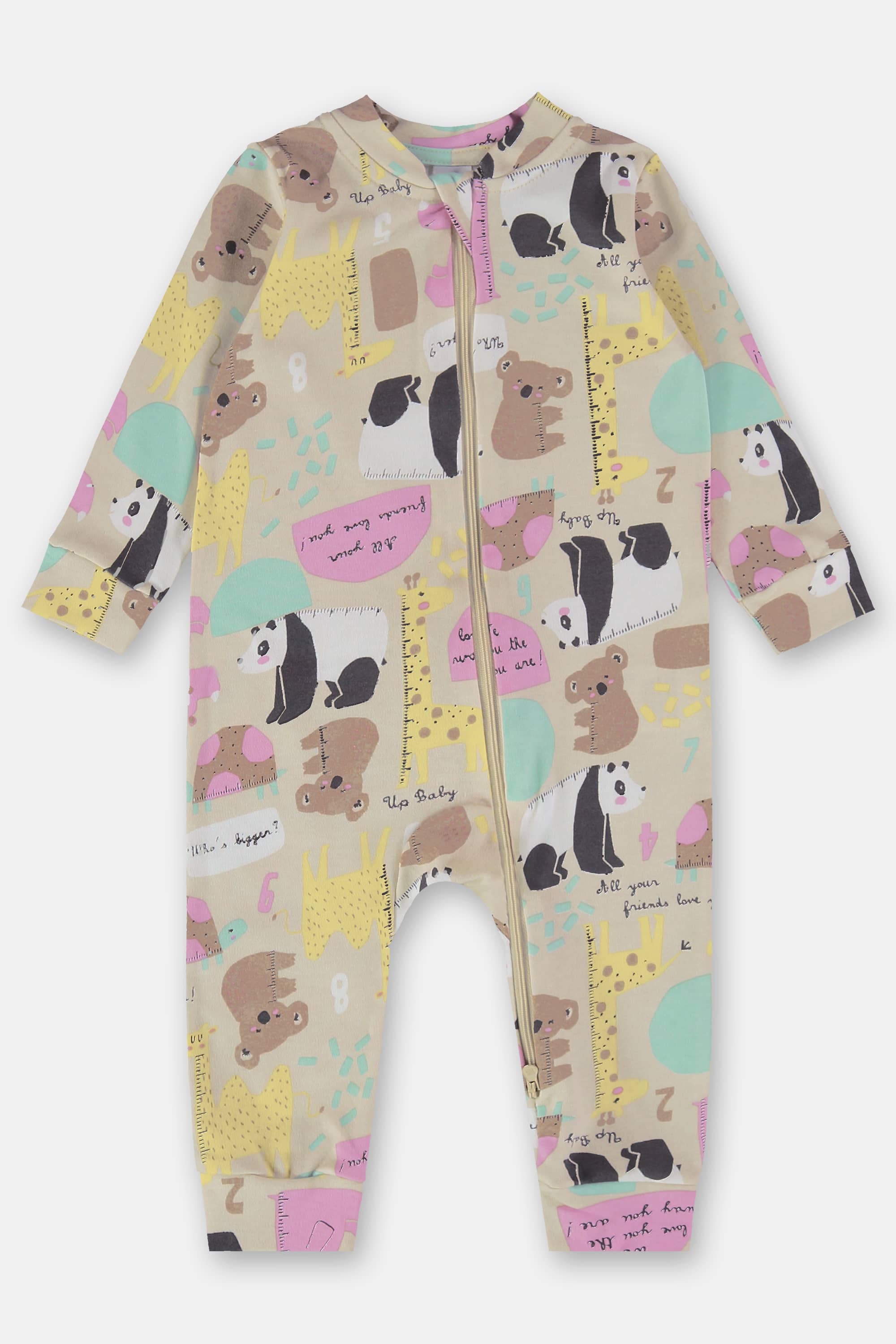 Macacão Estampado para Bebê Menina (Off White) Up Baby