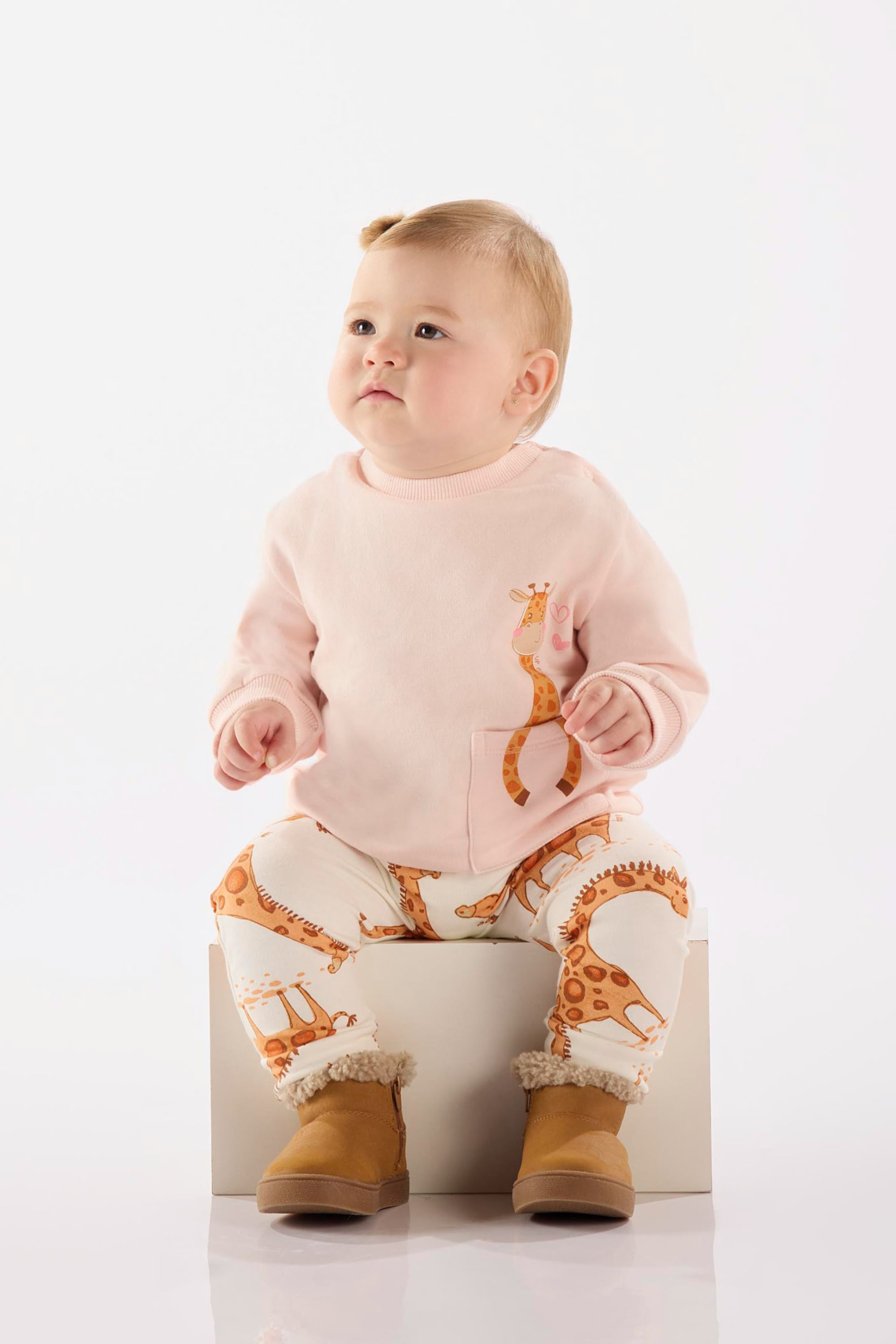 Conjunto para Bebê Menina em Molecotton Felpado (Rosa Claro) Up Baby