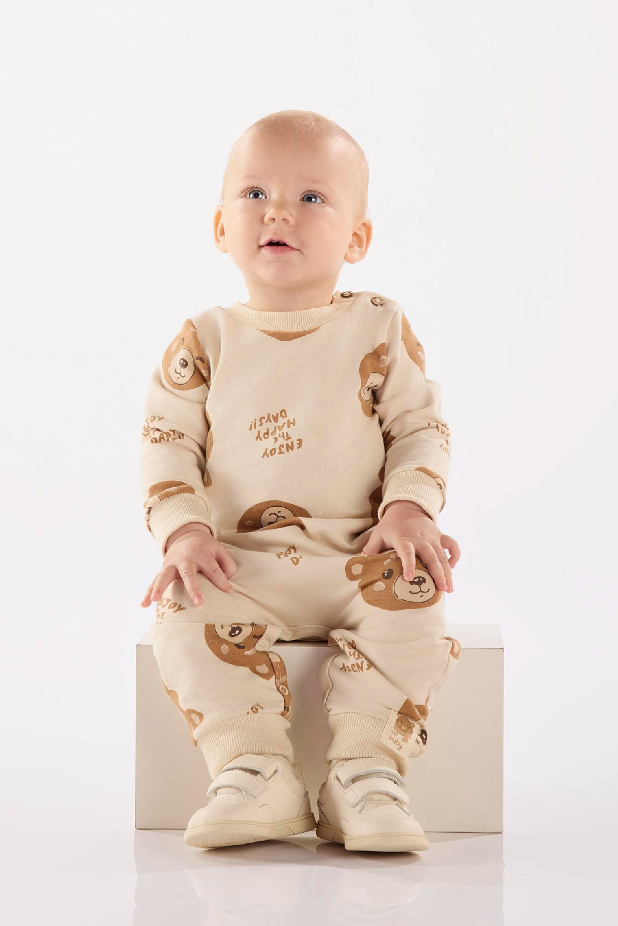 Macacão em Molecotton para Bebê Menino (Off White) Up Baby