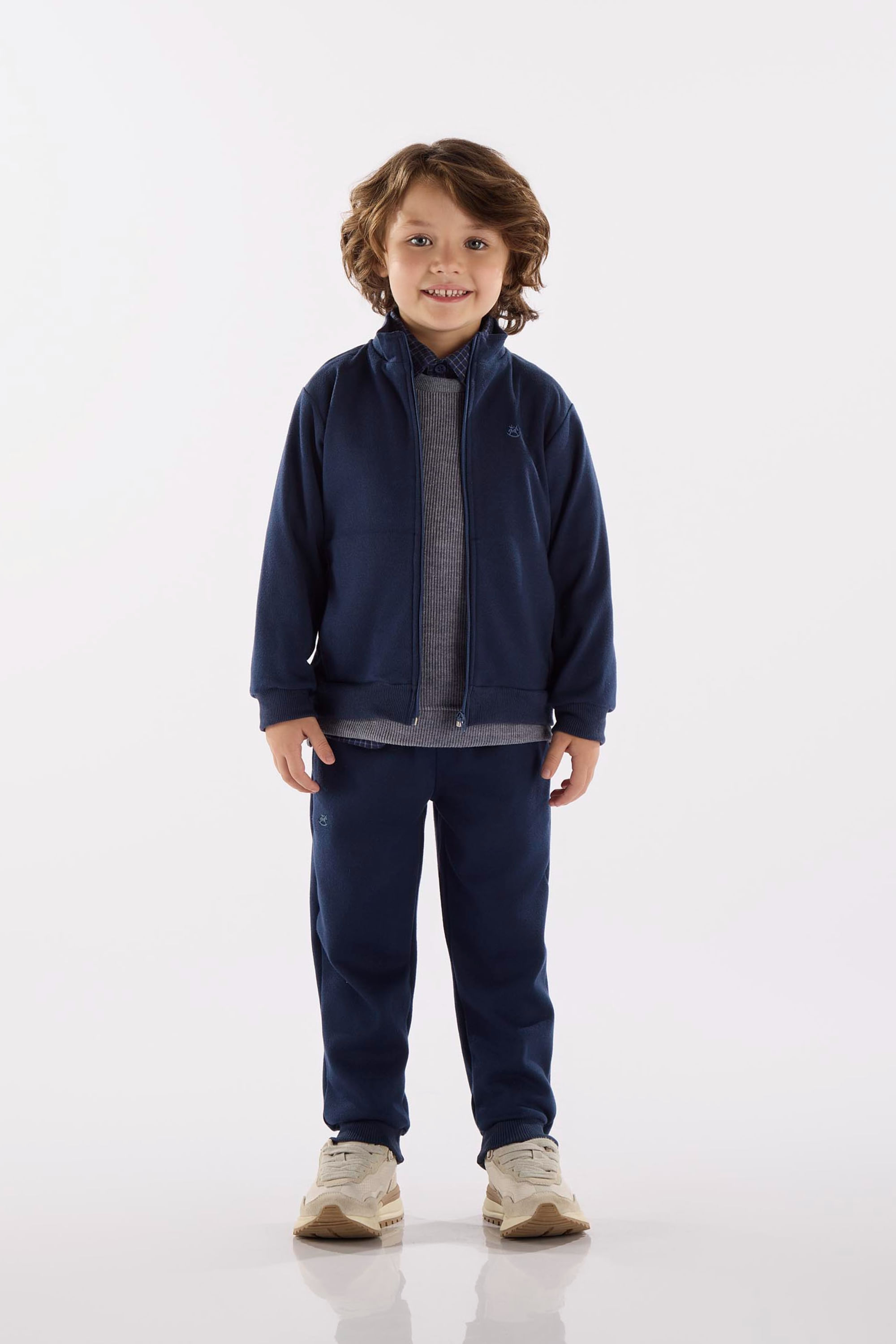 Conjunto Infantil Masculino em Malha Alfaiataria com Jaqueta e Calça (Azul Marinho) Up Baby - Imagem 43