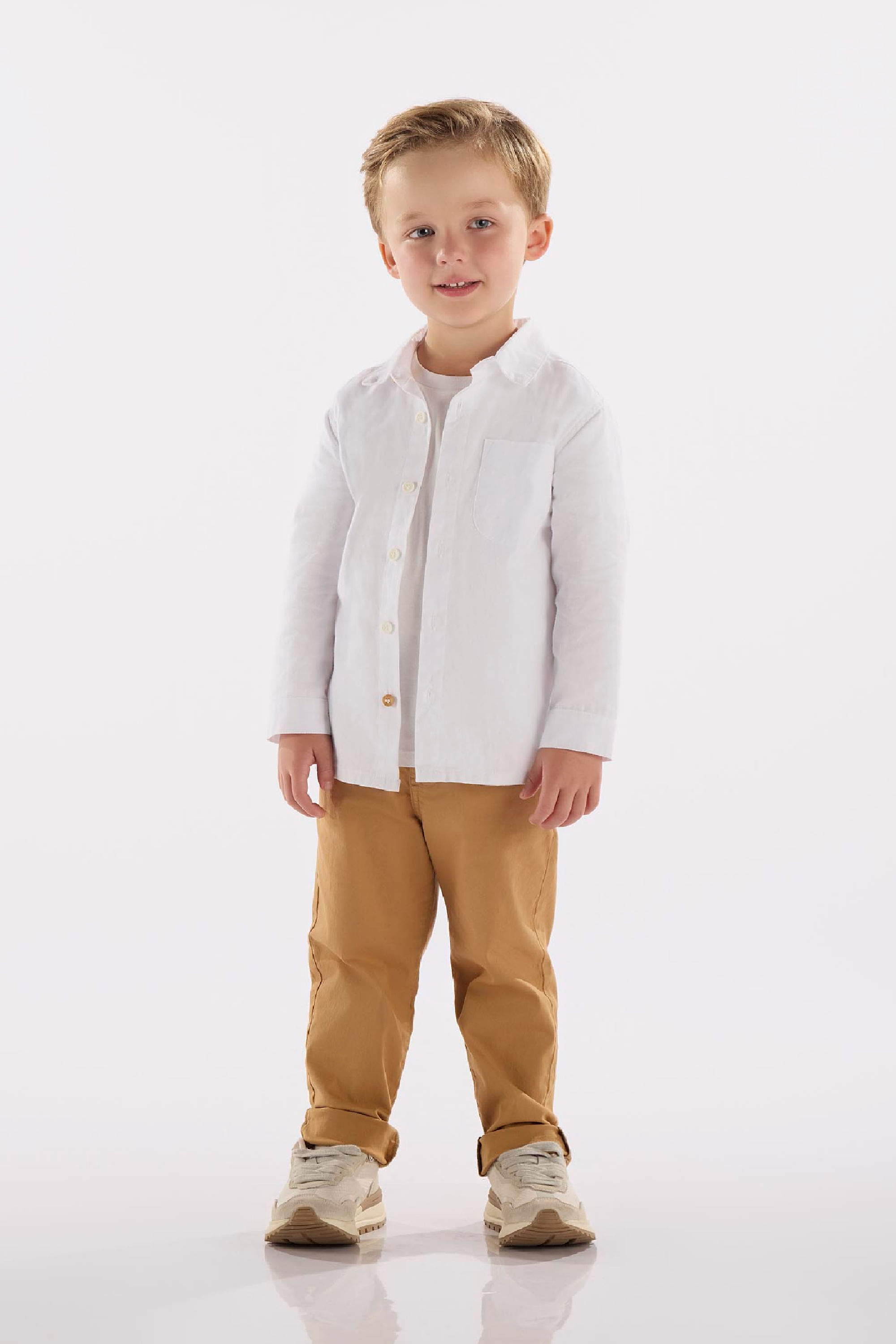 Conjunto Infantil com Camisa e Calça em Sarja (Branco) Up Baby - Imagem 22