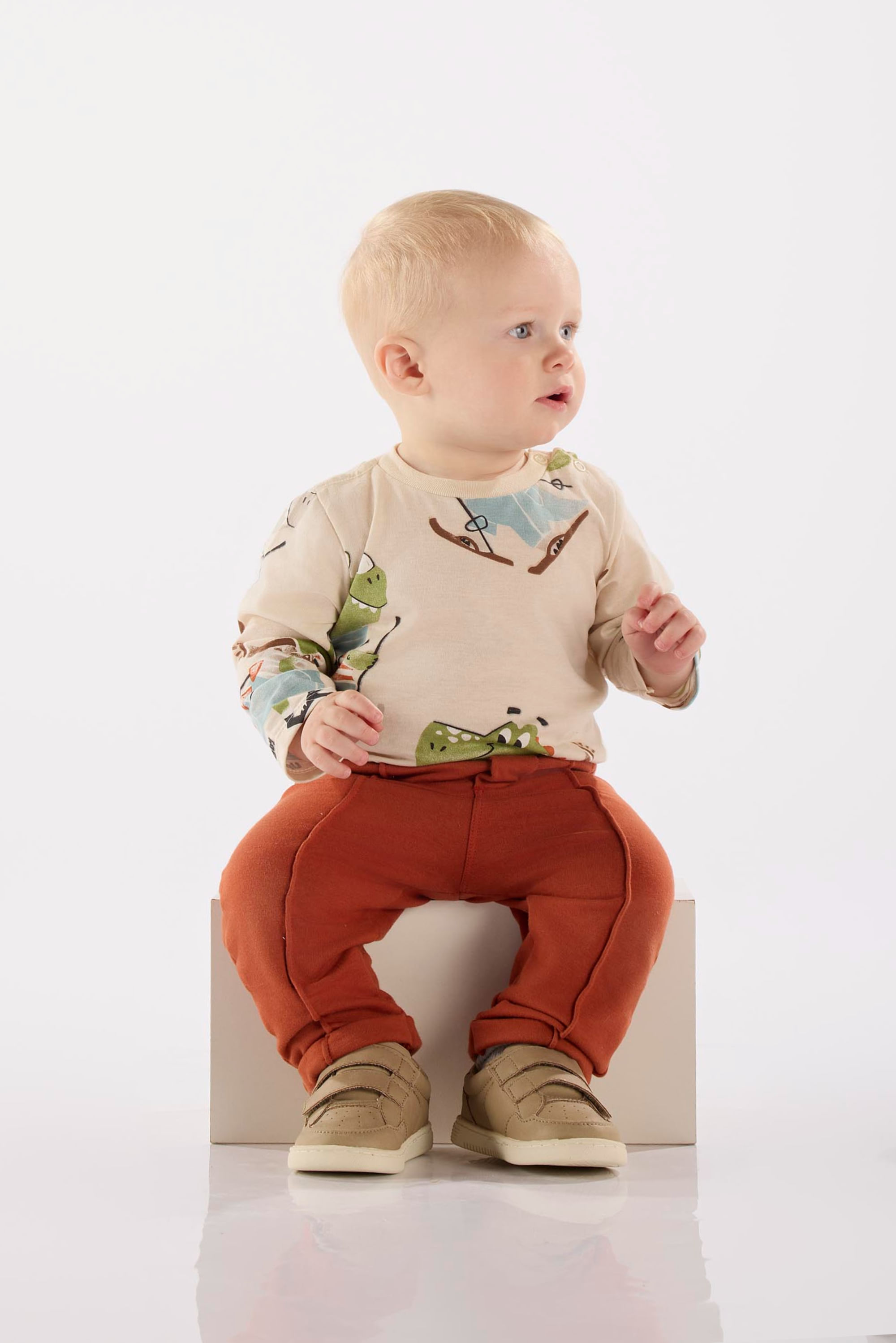 Conjunto para Bebê Menino com Body e Calça (Off White) Up Baby