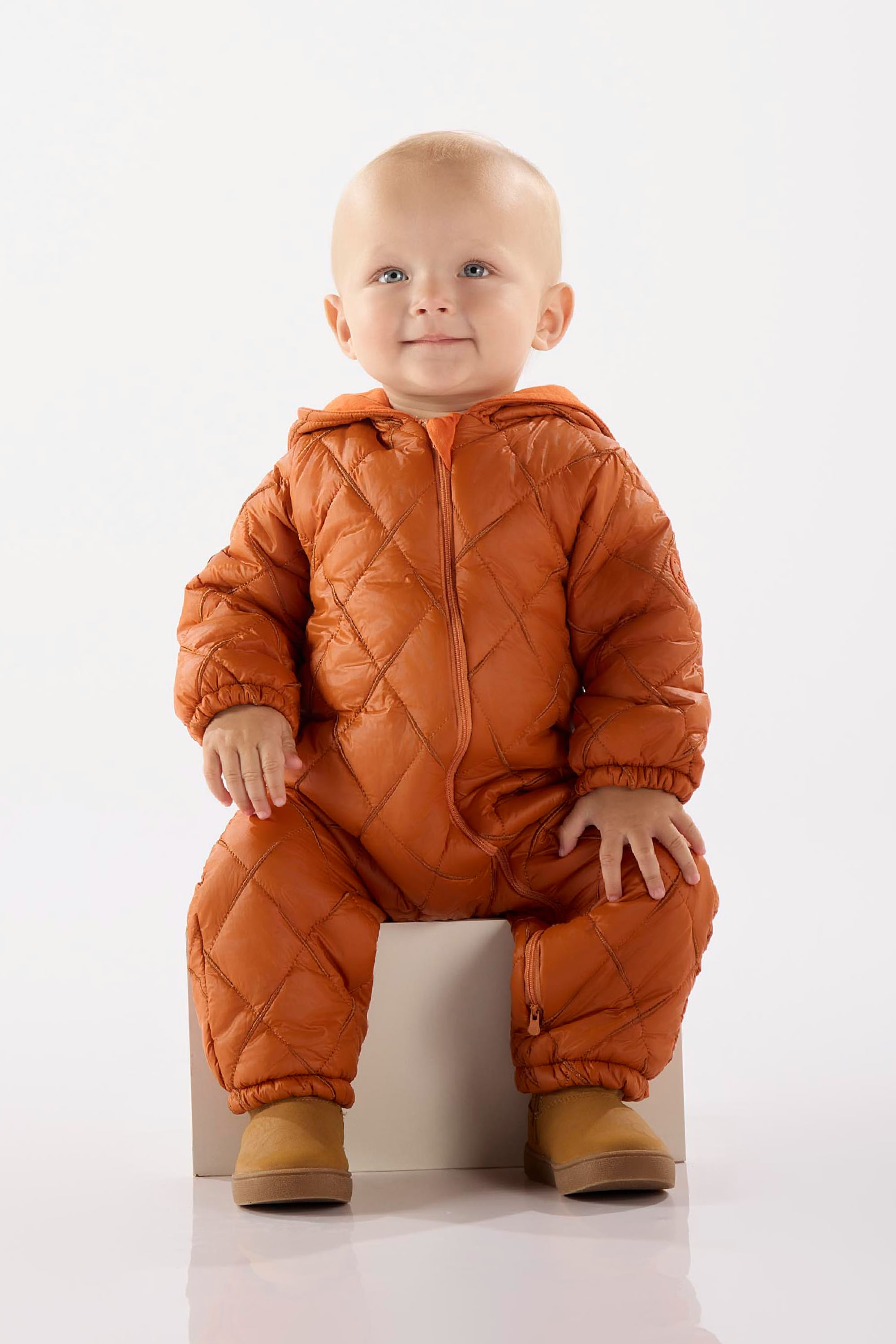 Macacão para Bebê Menino em Matelassê Forrado (Laranja) Up Baby - Imagem 13