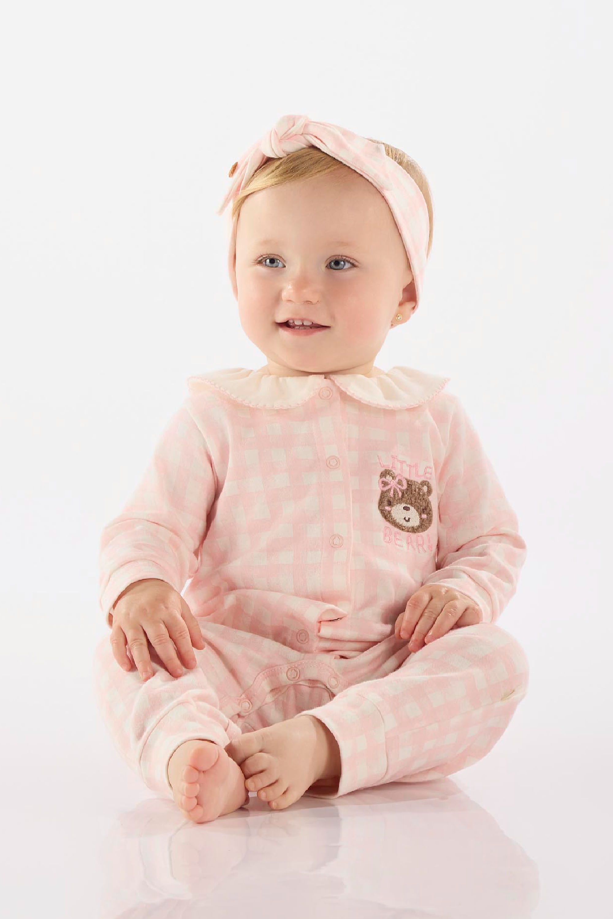 Macacão para Bebê Menina em Suedine Comfy (Off White) Up Baby
