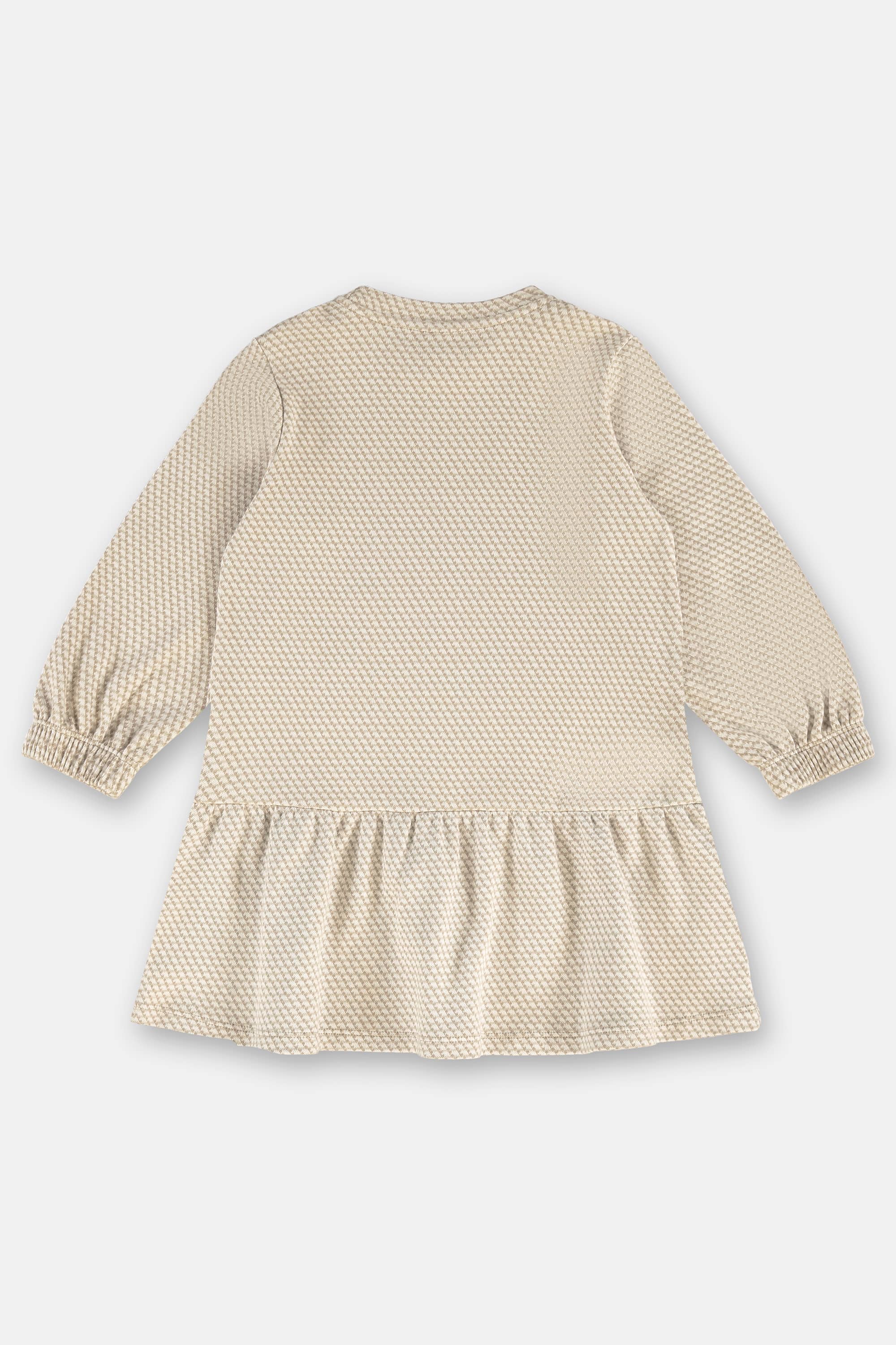 Vestido Manga Longa Infantil Xadrez (Bege) Up Baby - Imagem 3