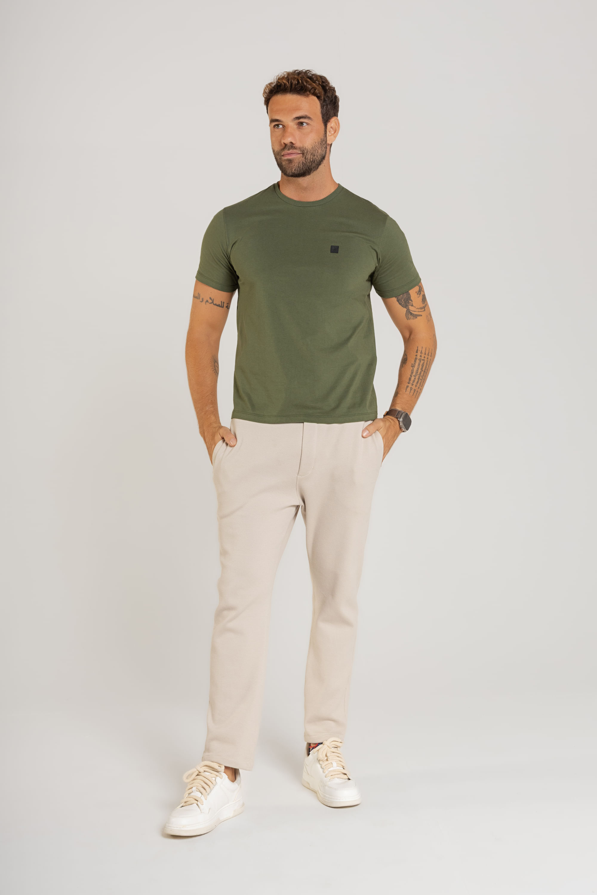 Camiseta Básica Masculina em Meia Malha (Verde) The Philippines - Imagem 5