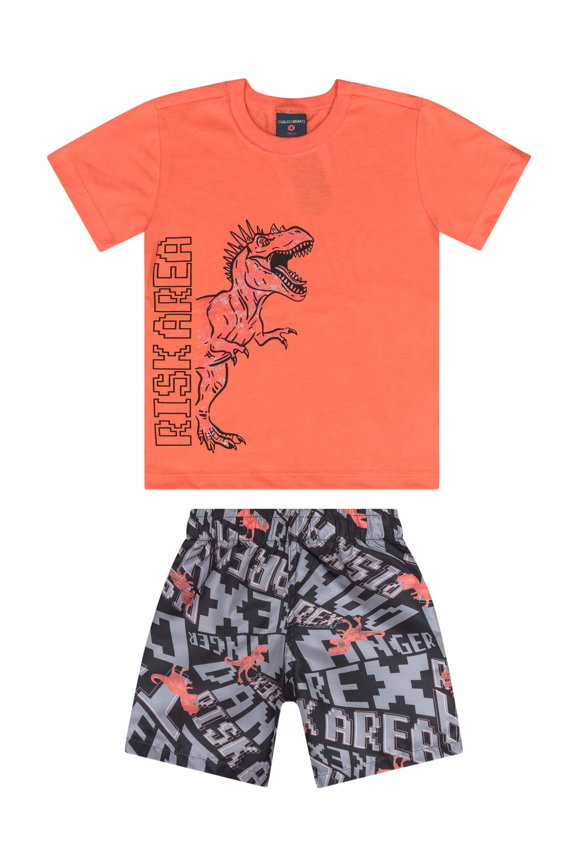 Conjunto com Camiseta e Bermuda para Menino (Coral) Guloseima - Imagem 20