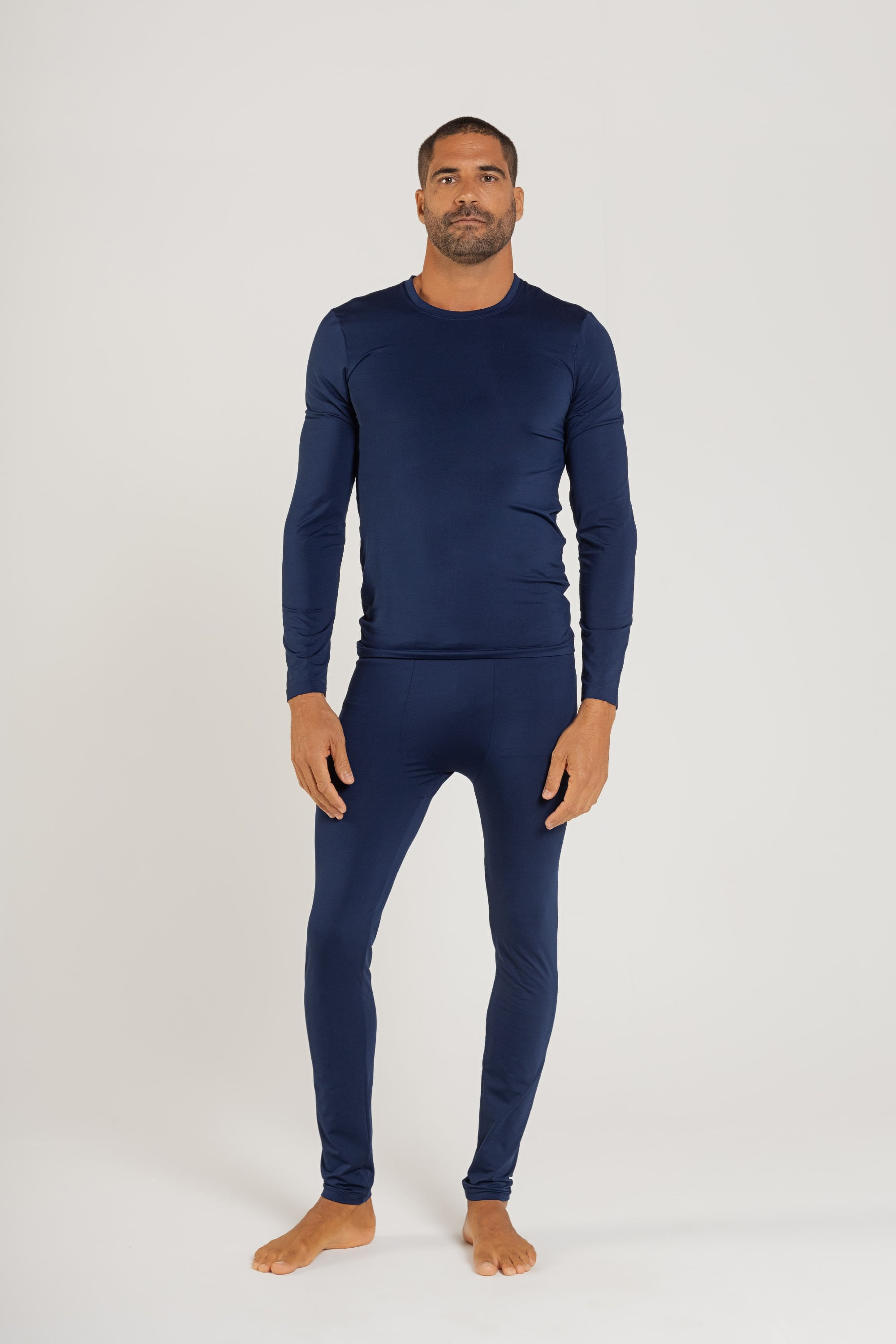 Camiseta Masculina em Malha Térmica (Azul Marinho) Just Basic - Imagem 5