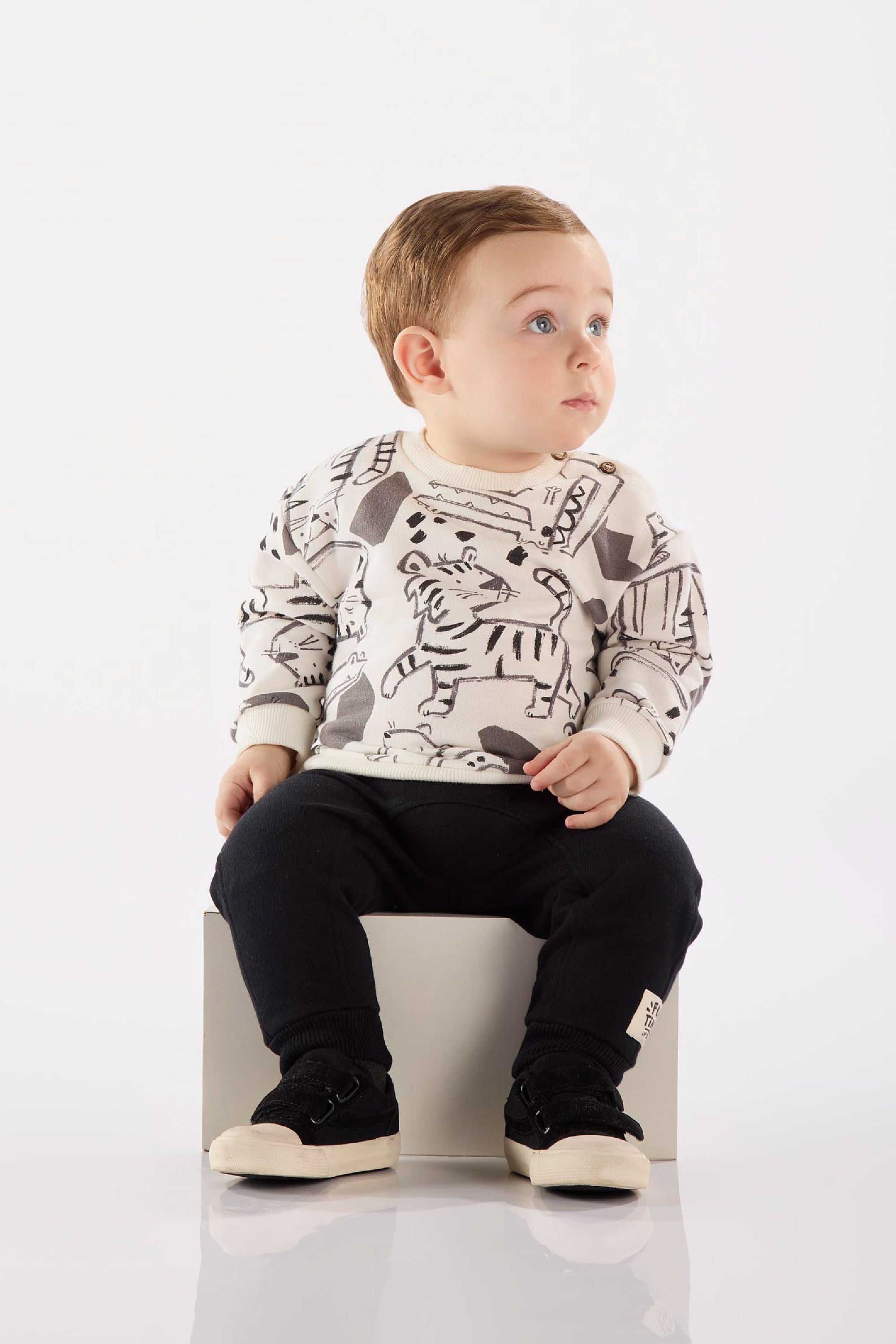 Conjunto de Blusão e Calça para Bebê Menino (Branco) Up Baby