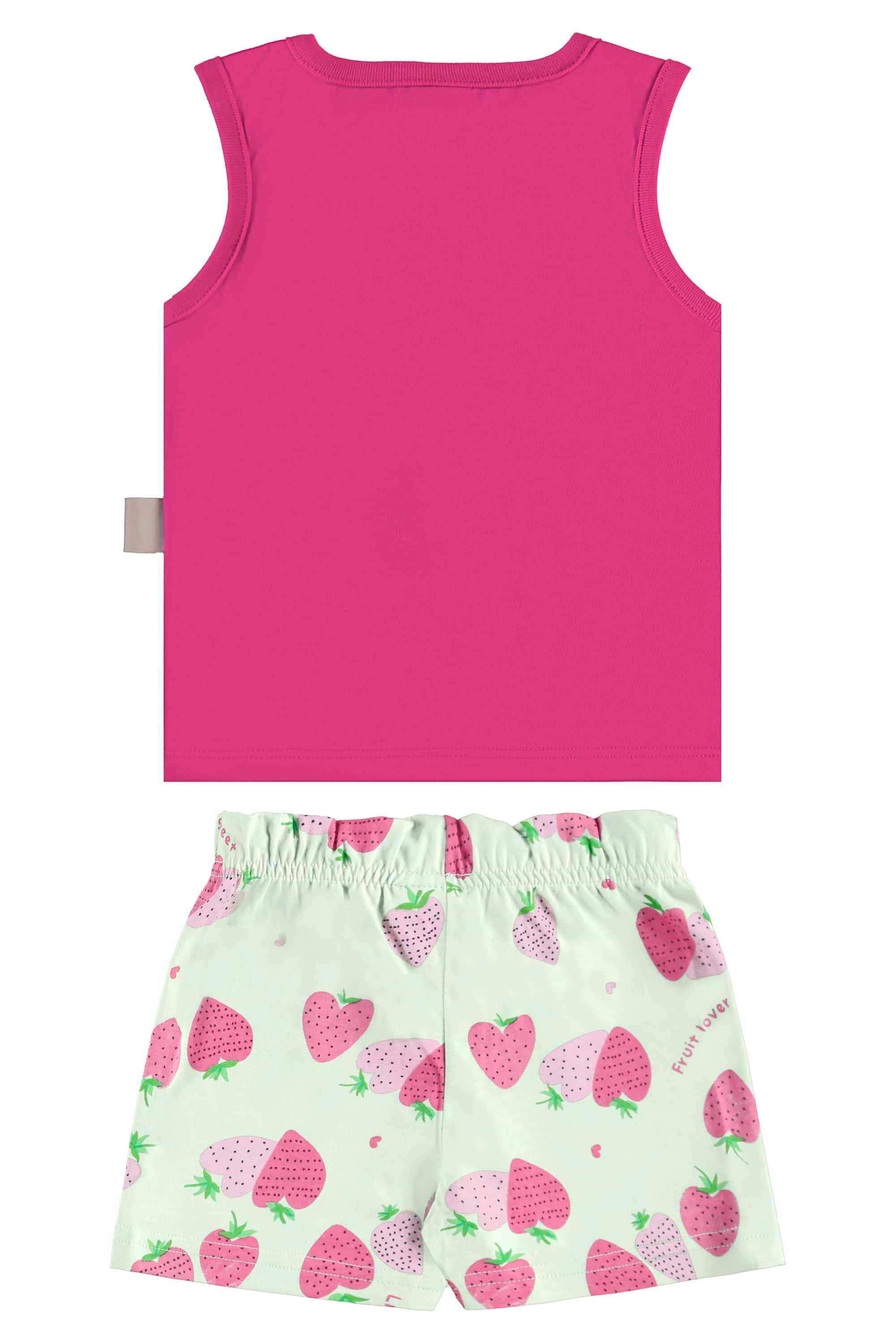 Conjunto Infantil Morangos para Menina (Rosa) Bee Loop - Imagem 4